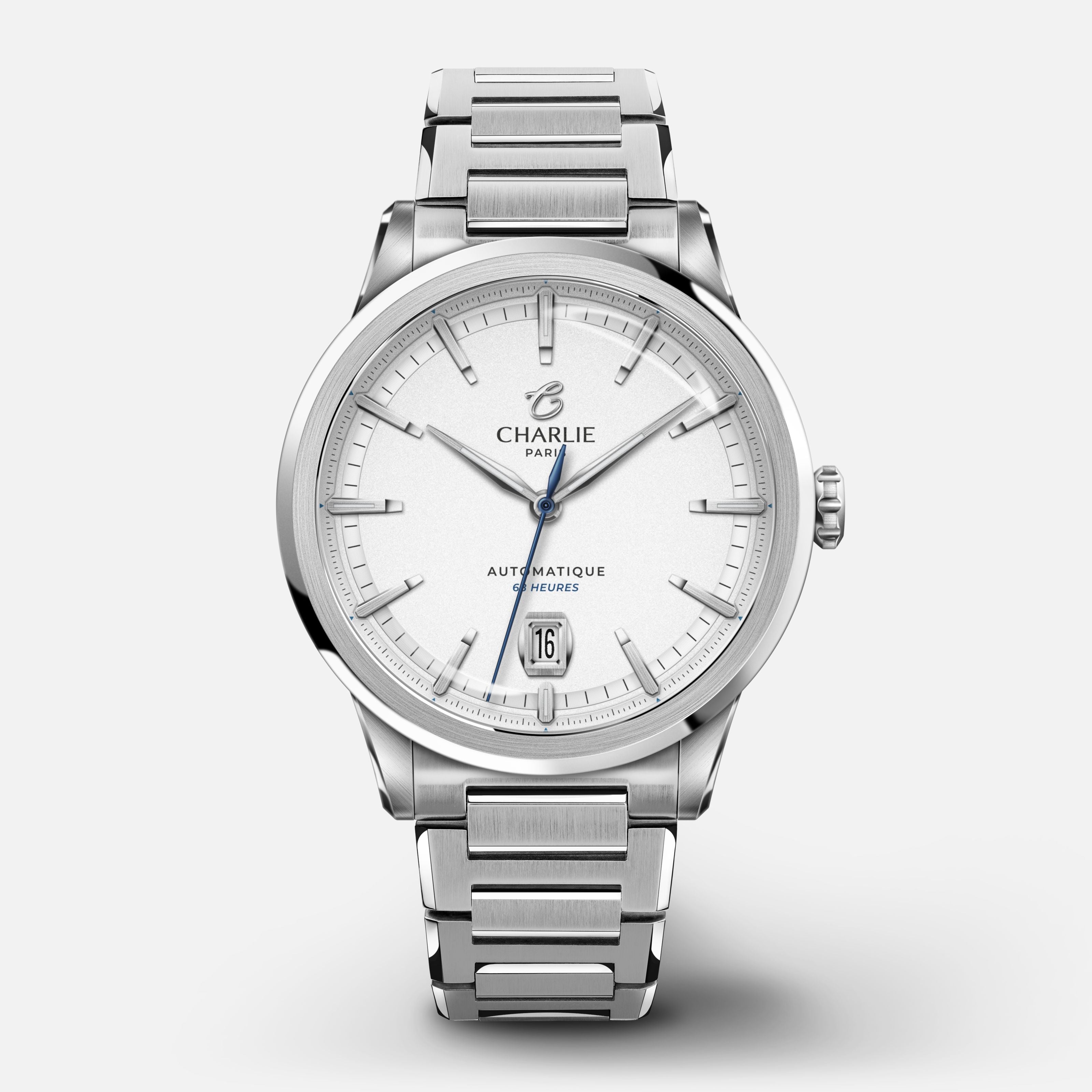 ALLIANCE - Automatique 68H - Blanc Montres CHARLIE Bracelet acier