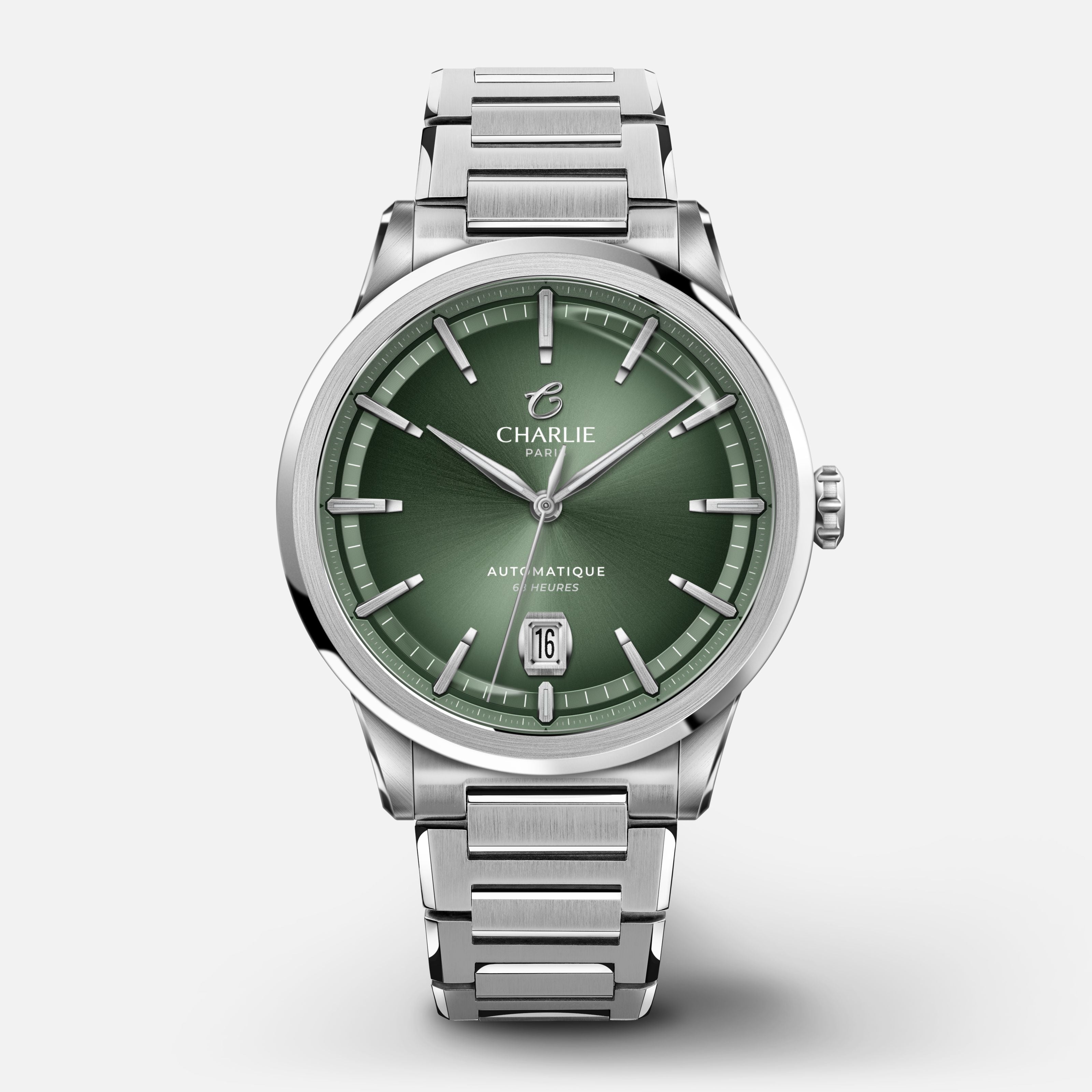 ALLIANCE - Automatique 68H - Sauge Montres CHARLIE Bracelet acier