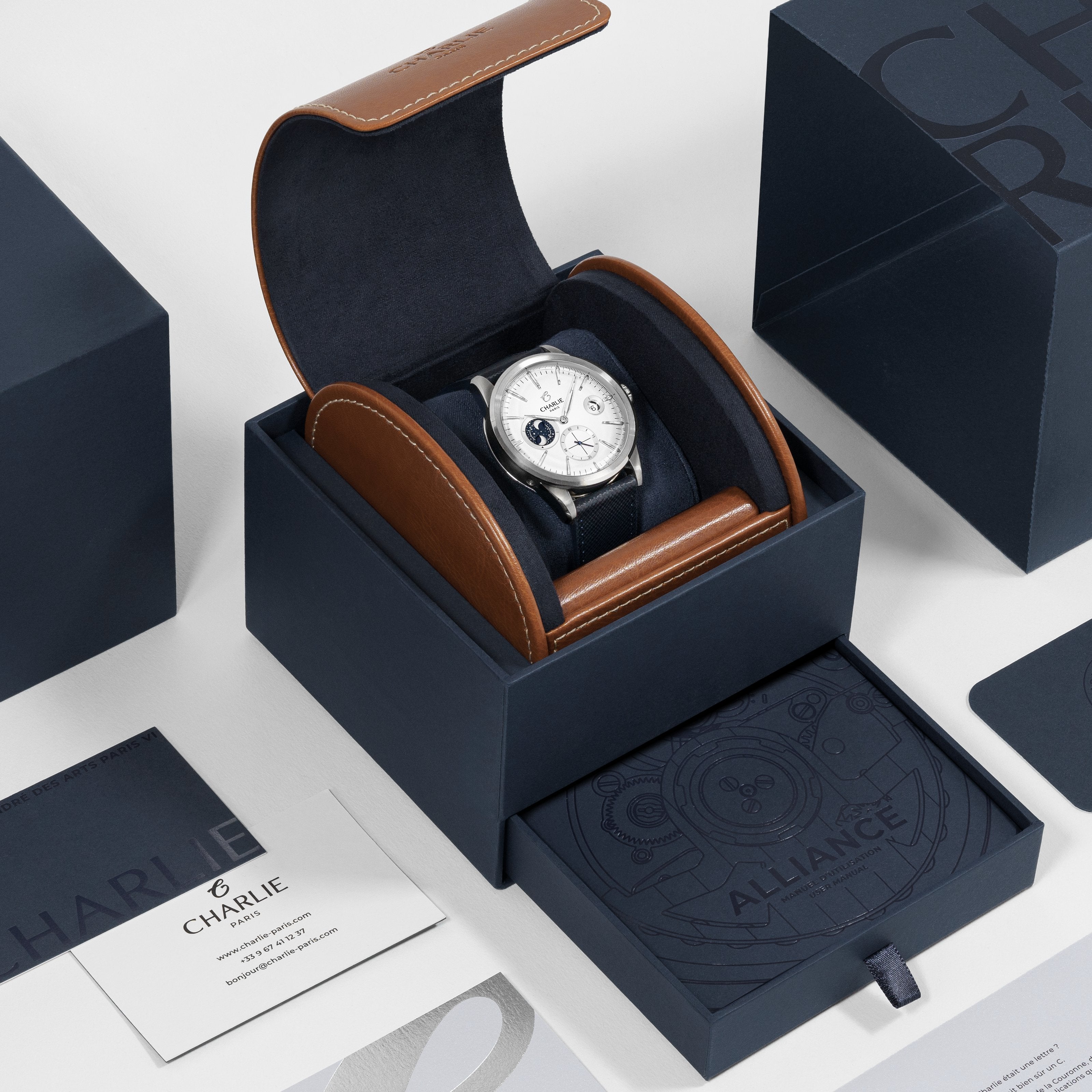 ALLIANCE - Automatique phase de lune - Blanc Montres CHARLIE
