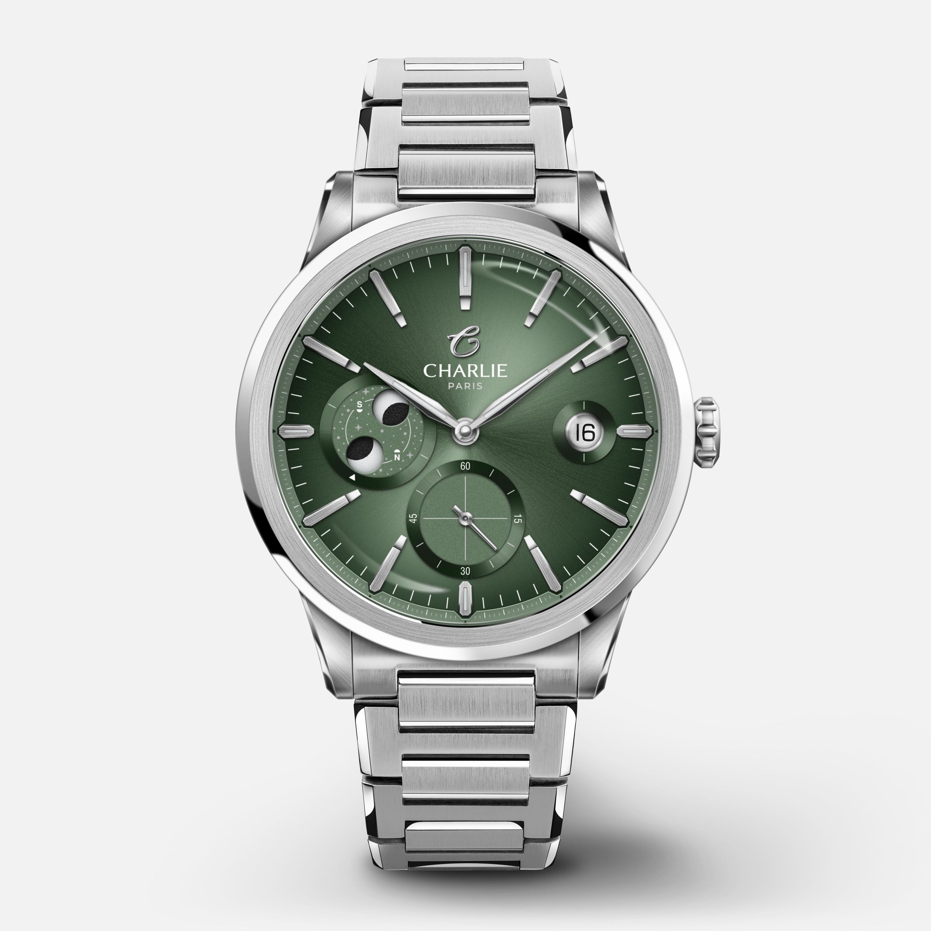 ALLIANCE - Automatique phase de lune - Sauge Montres CHARLIE