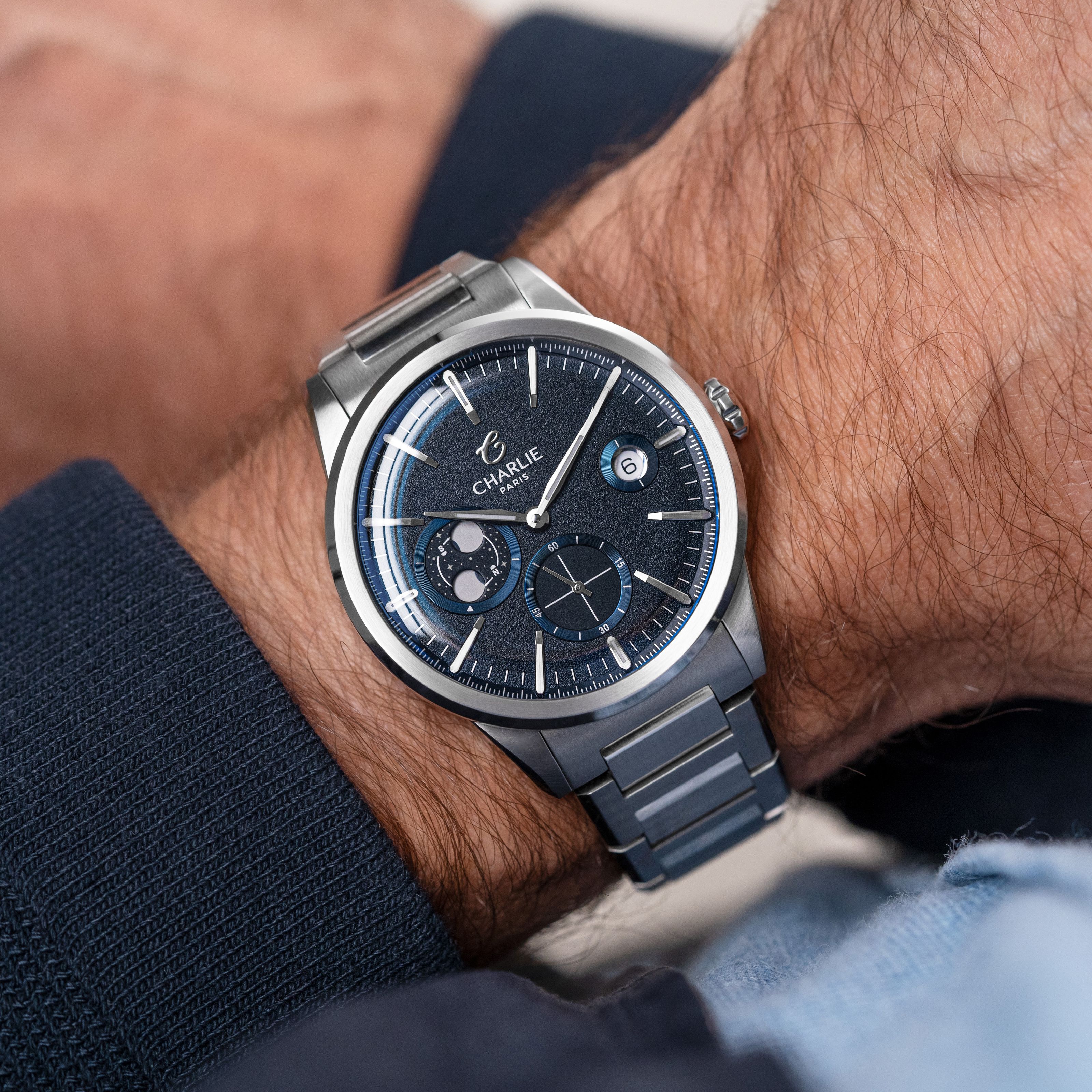 ALLIANCE - Automatique phase de lune - Bleu Montres CHARLIE