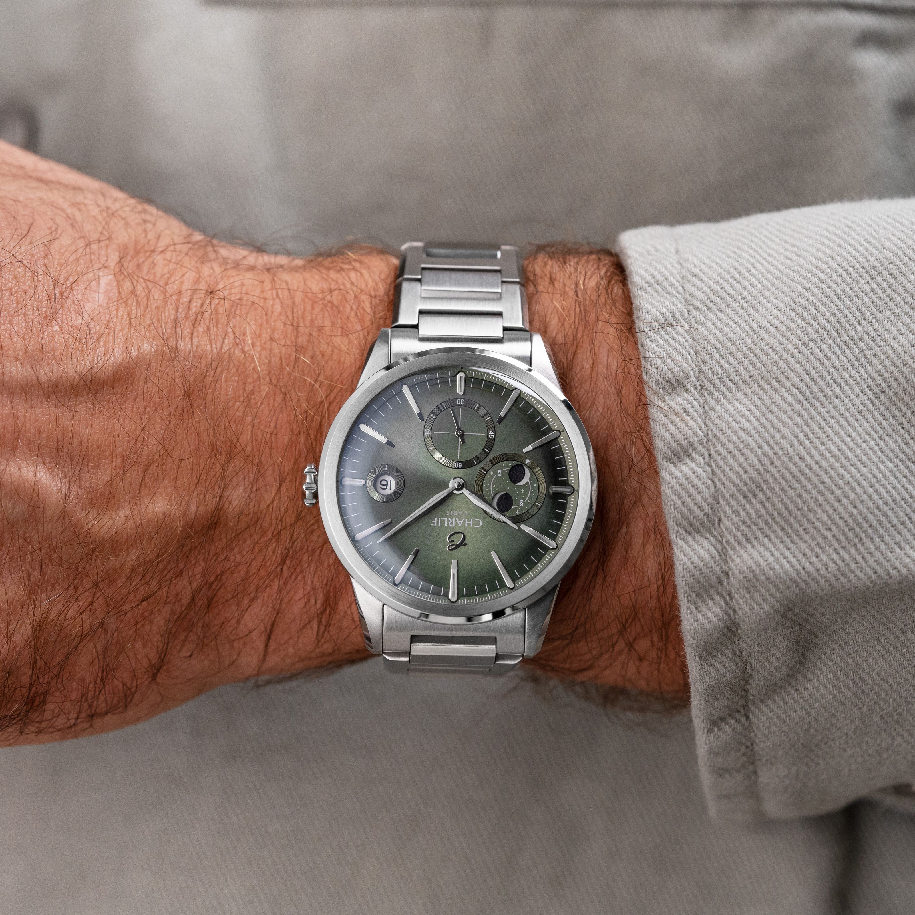 ALLIANCE - Automatique phase de lune - Sauge Montres CHARLIE