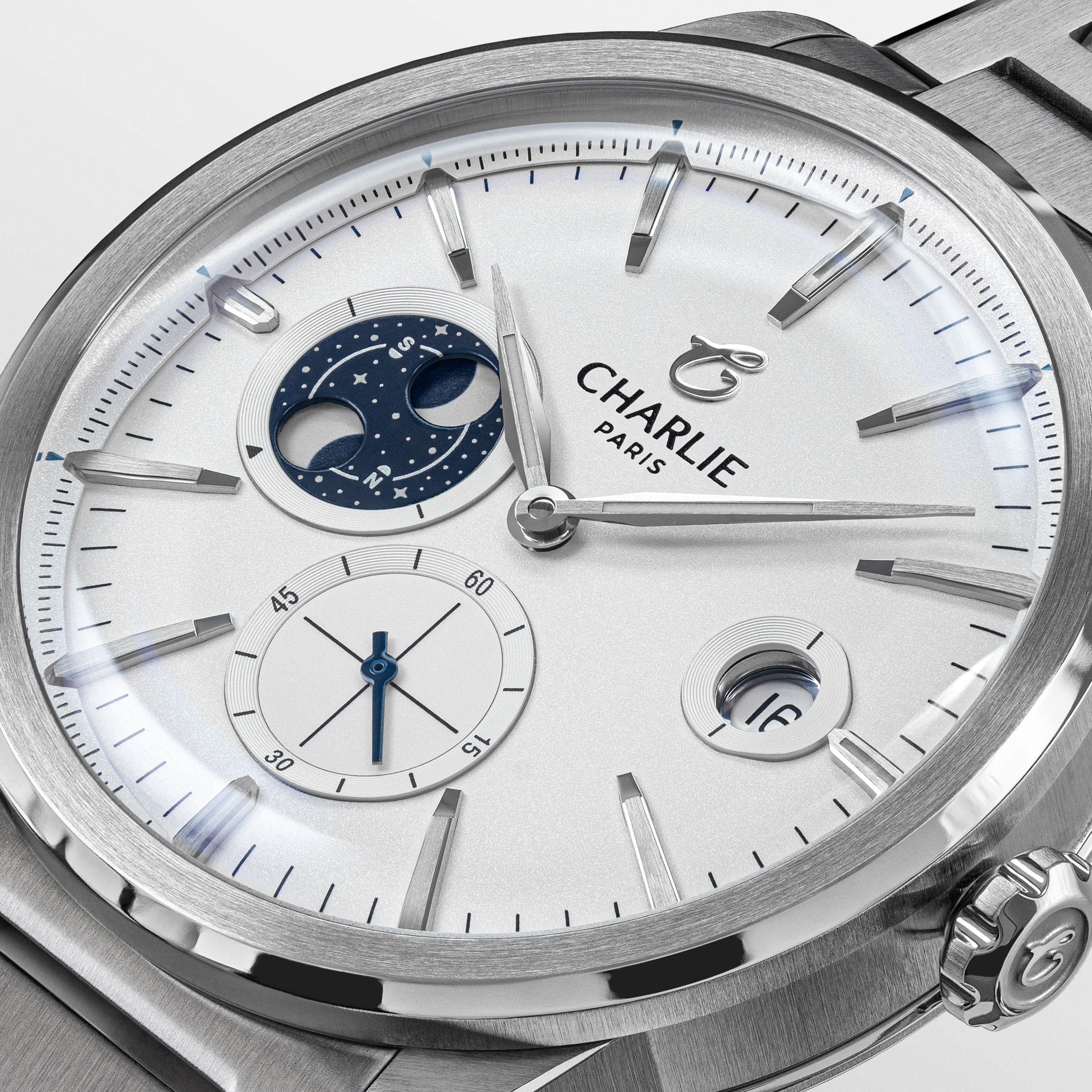 ALLIANCE - Automatique phase de lune - Blanc Montres CHARLIE