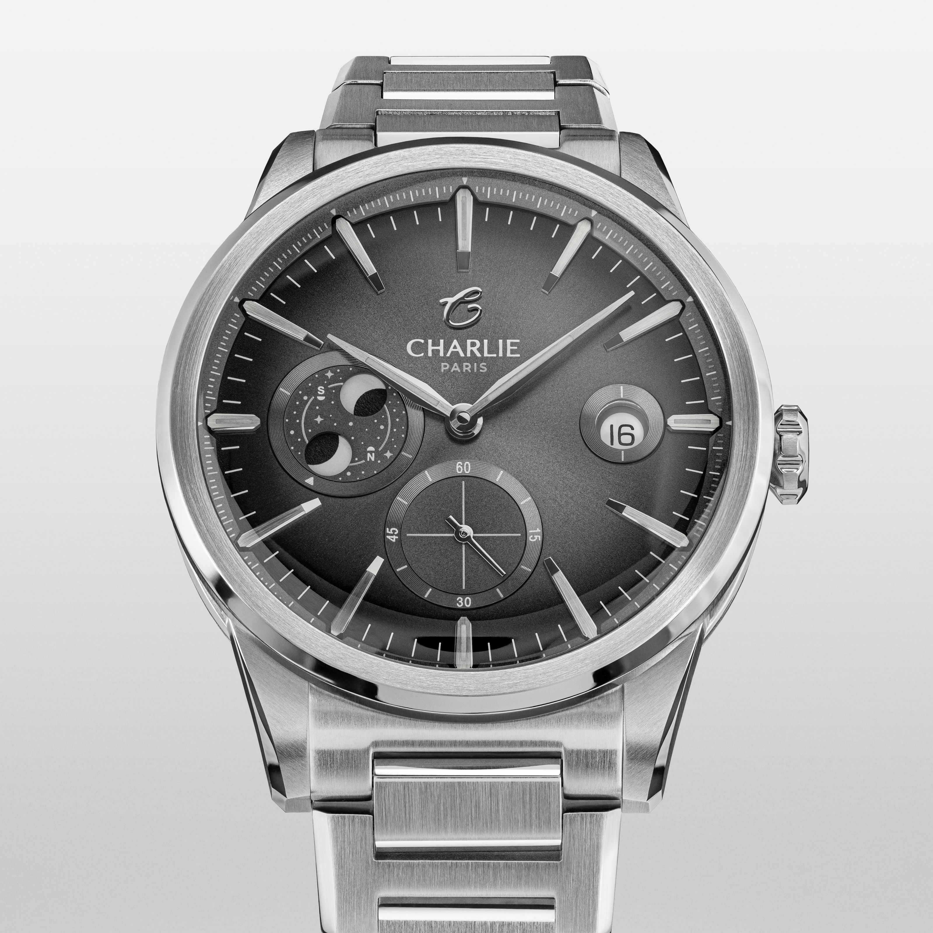 ALLIANCE - Automatique phase de lune - Gris Montres CHARLIE