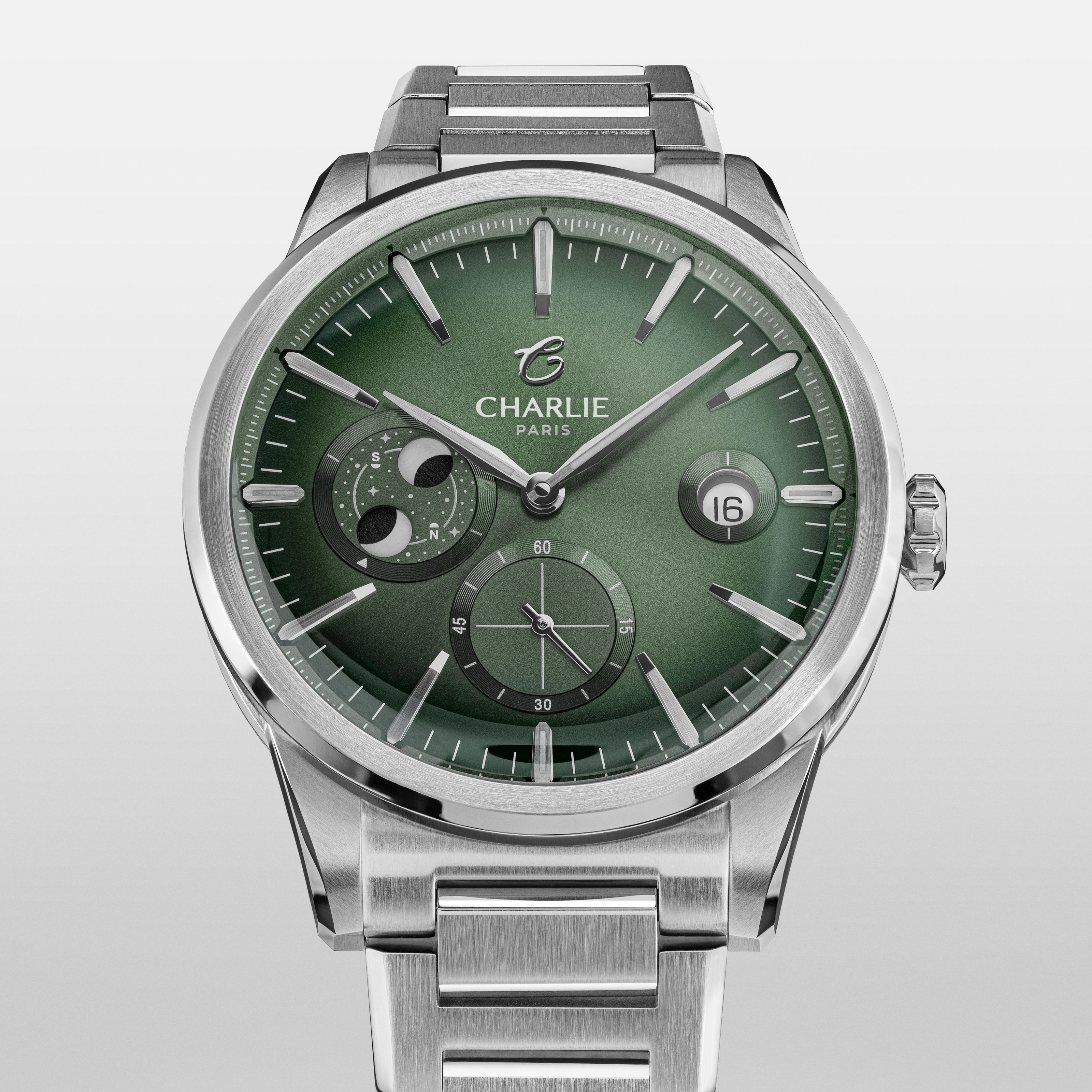 ALLIANCE - Automatique phase de lune - Sauge Montres CHARLIE