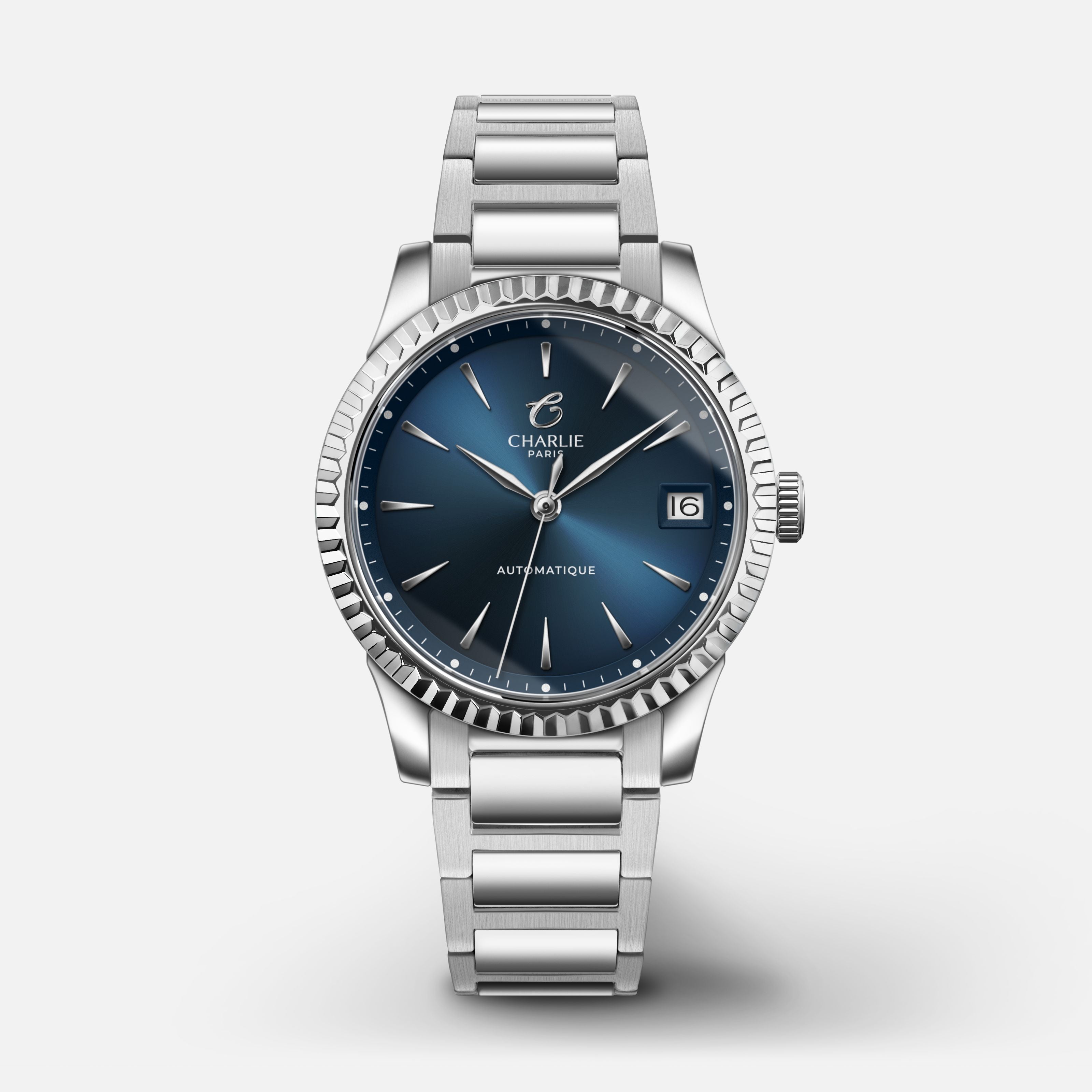 Aurore Cannelée - Automatique Date - Bleu Montres CHARLIE