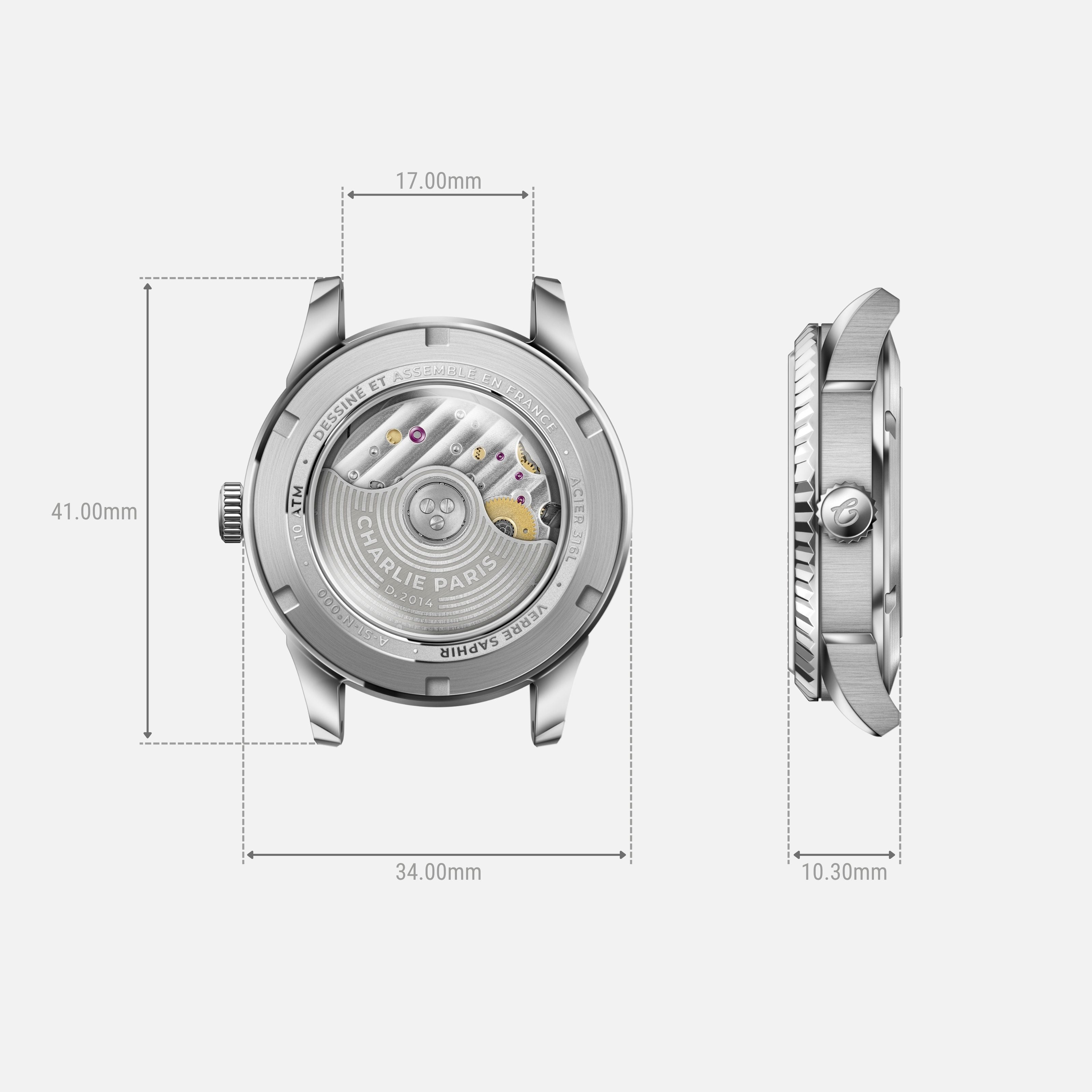 Aurore Fluted Bezel - Open Heart - Tourmaline