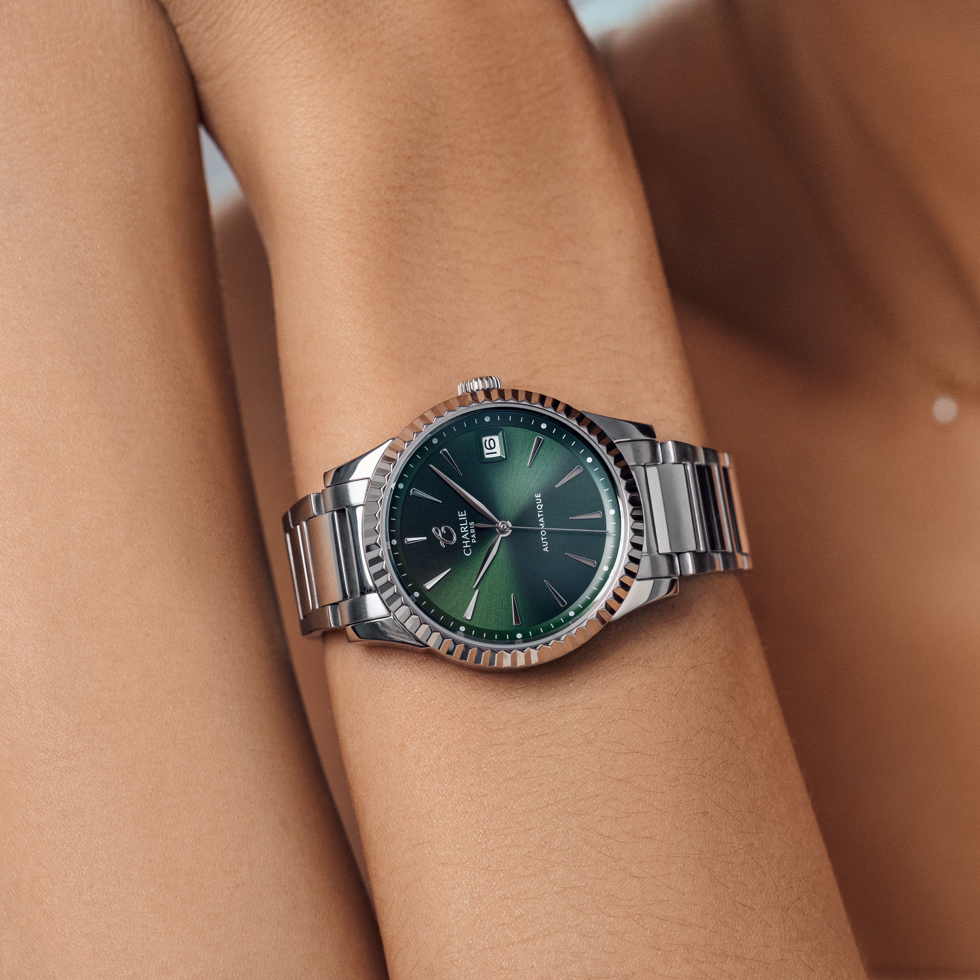 AURORE - Automatique Date - Tourmaline Montres CHARLIE