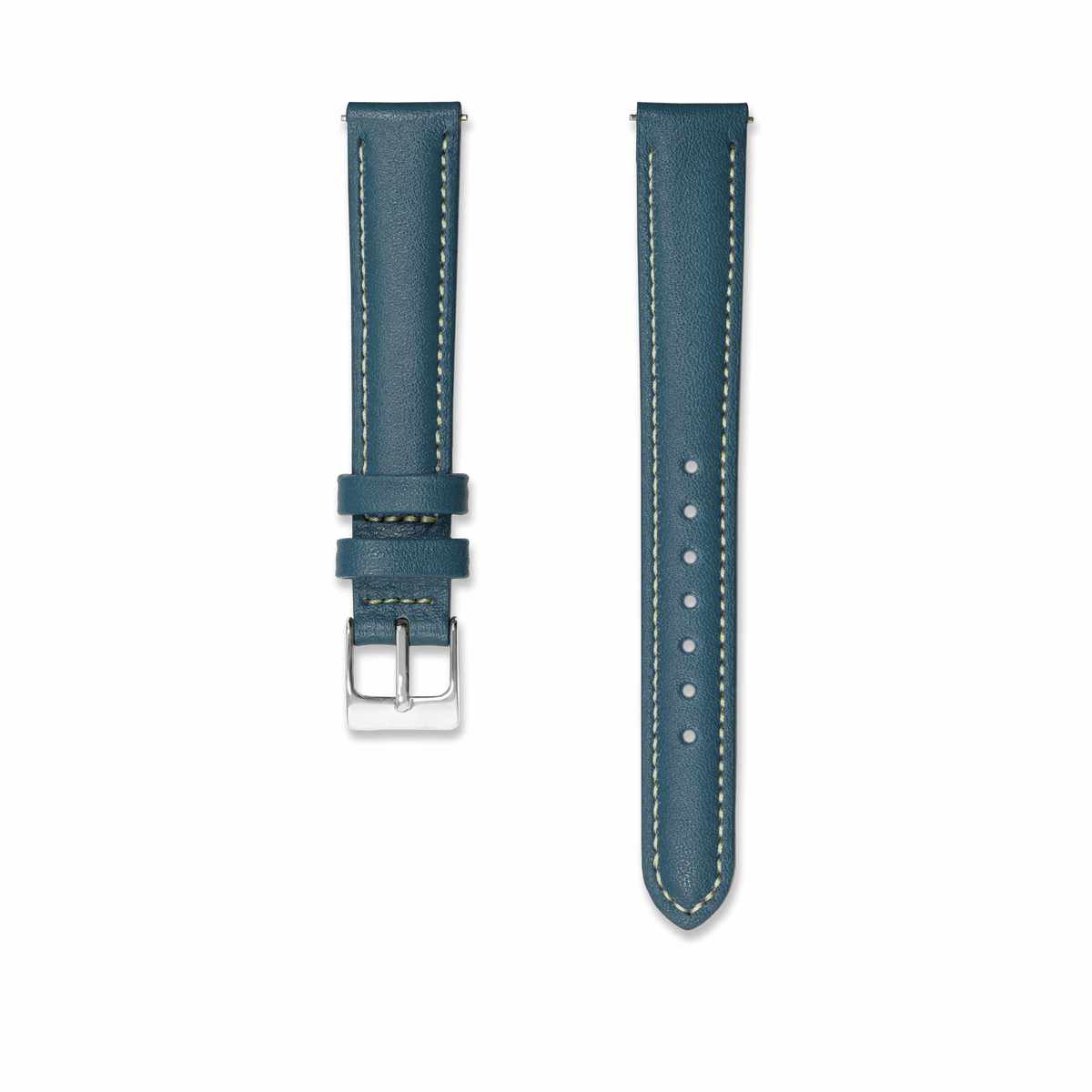 Bracelet cuir bleu jean 14mm Bracelets de montres CHARLIE Acier