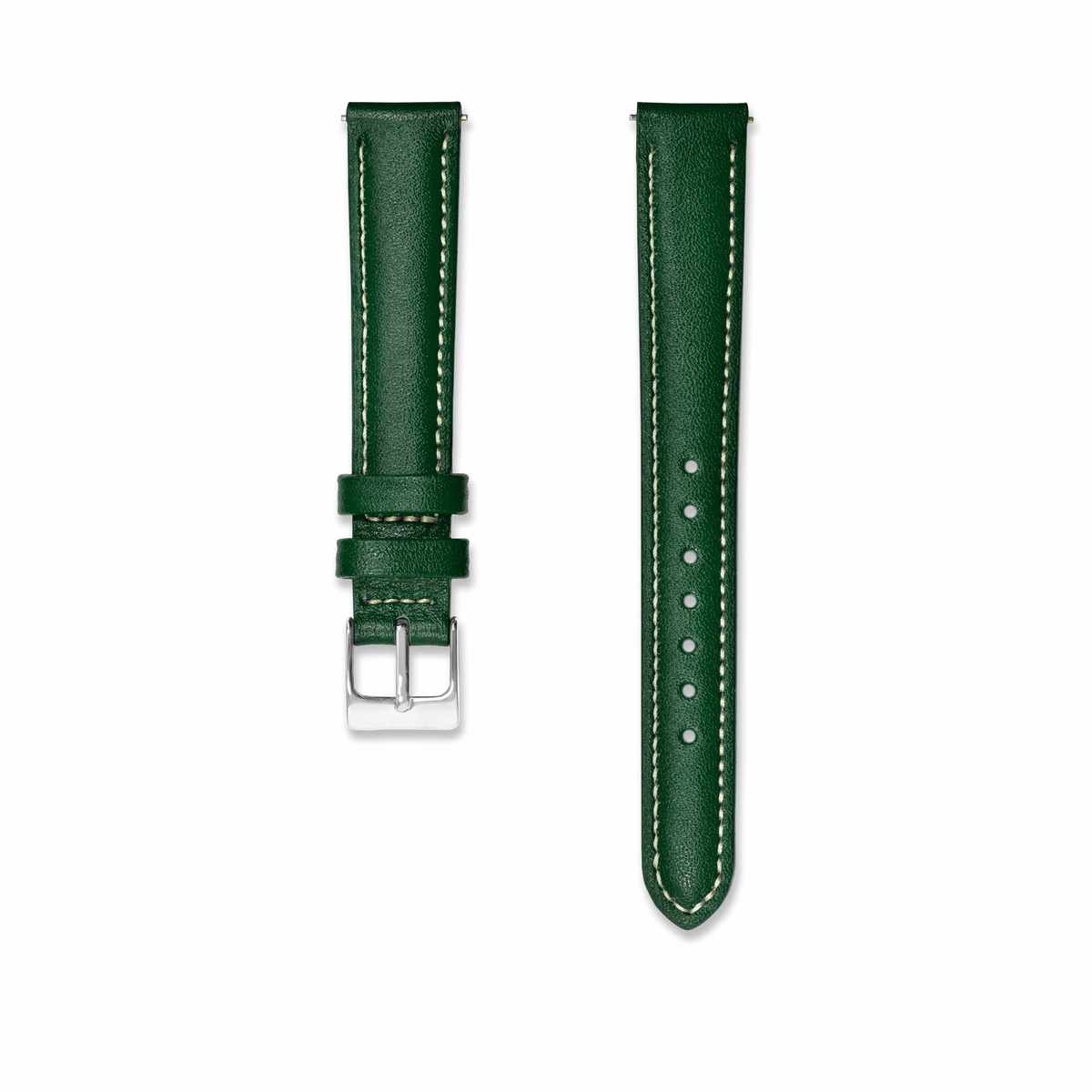 Bracelet cuir Vert 14mm Bracelets de montres CHARLIE Acier