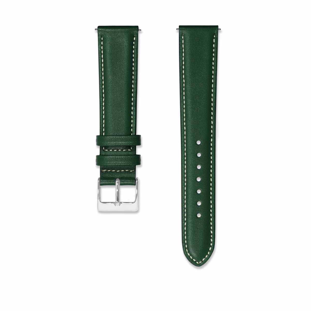 Bracelet cuir Vert 18mm Bracelets de montres CHARLIE Acier