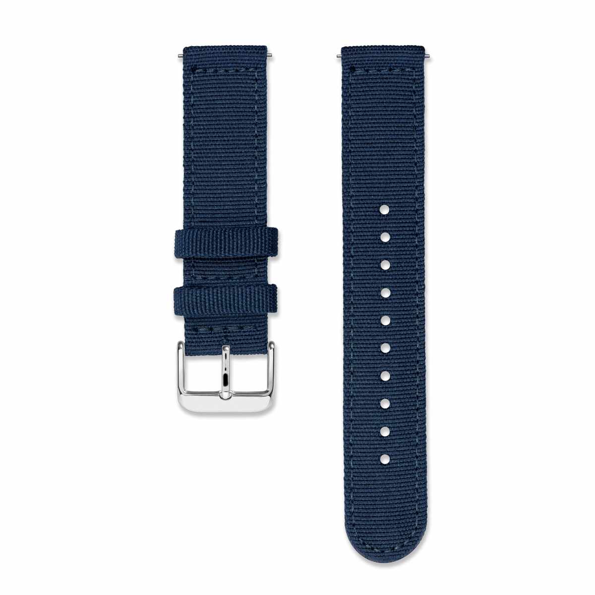 Bracelet de montre homme tissu nylon bleu 20mm