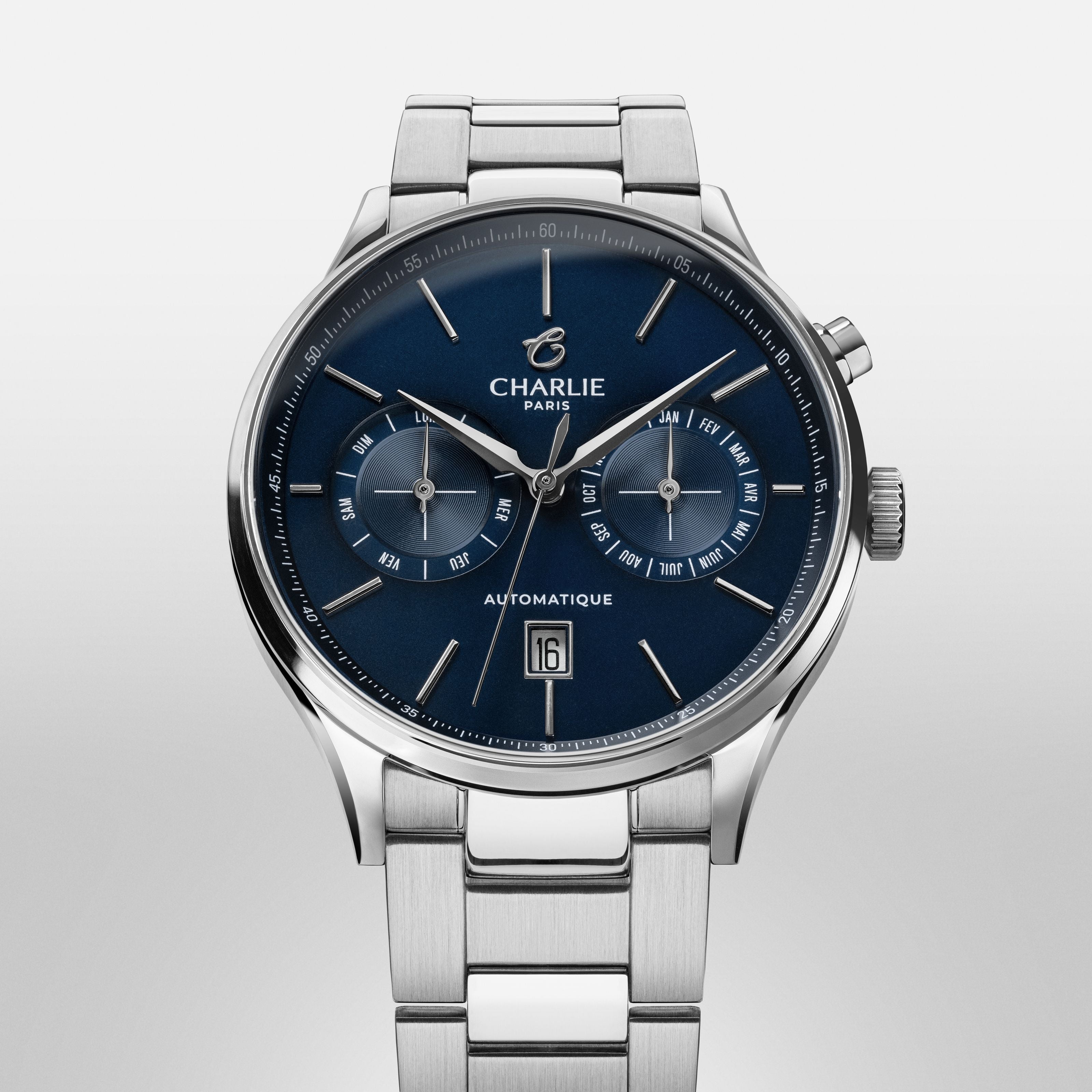 INITIAL - Automatique Calendrier - Bleu Montres CHARLIE