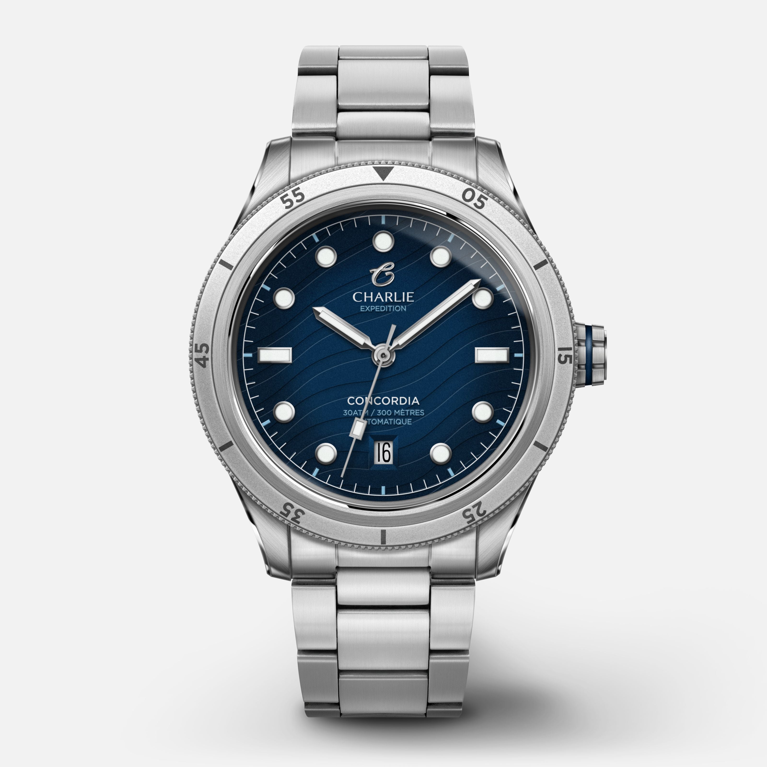 CONCORDIA - Automatique - Nazaré Montres CHARLIE Acier 3 maillons