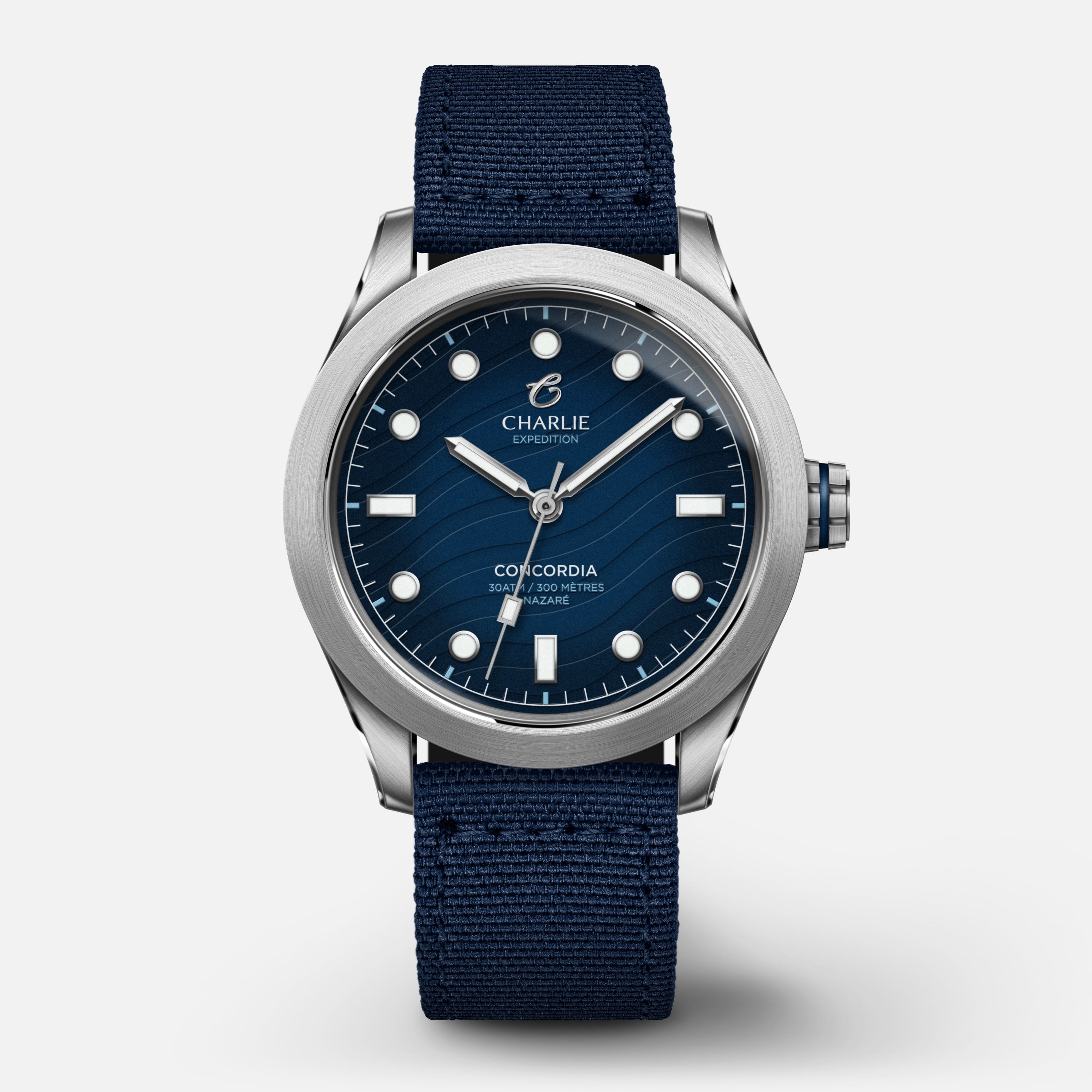 CONCORDIA - Quartz - Nazaré Montres CHARLIE Nylon bleu
