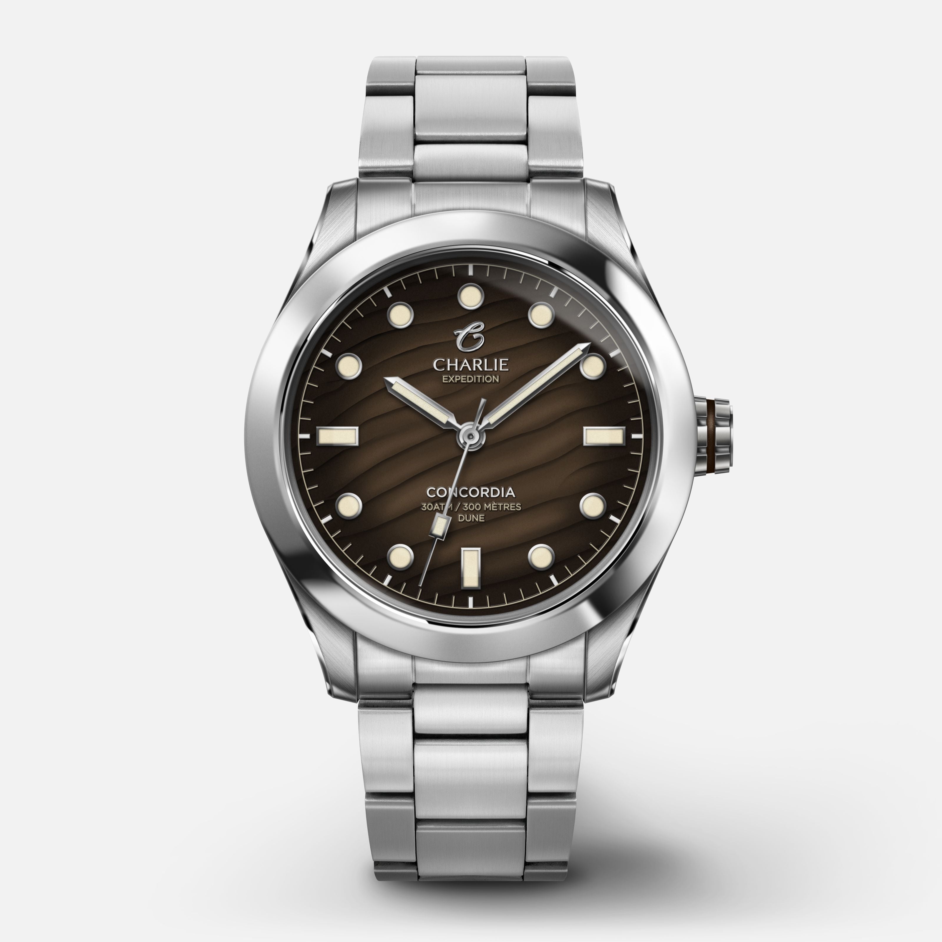 CONCORDIA - Quartz - Dune Montres CHARLIE Acier 3 maillons