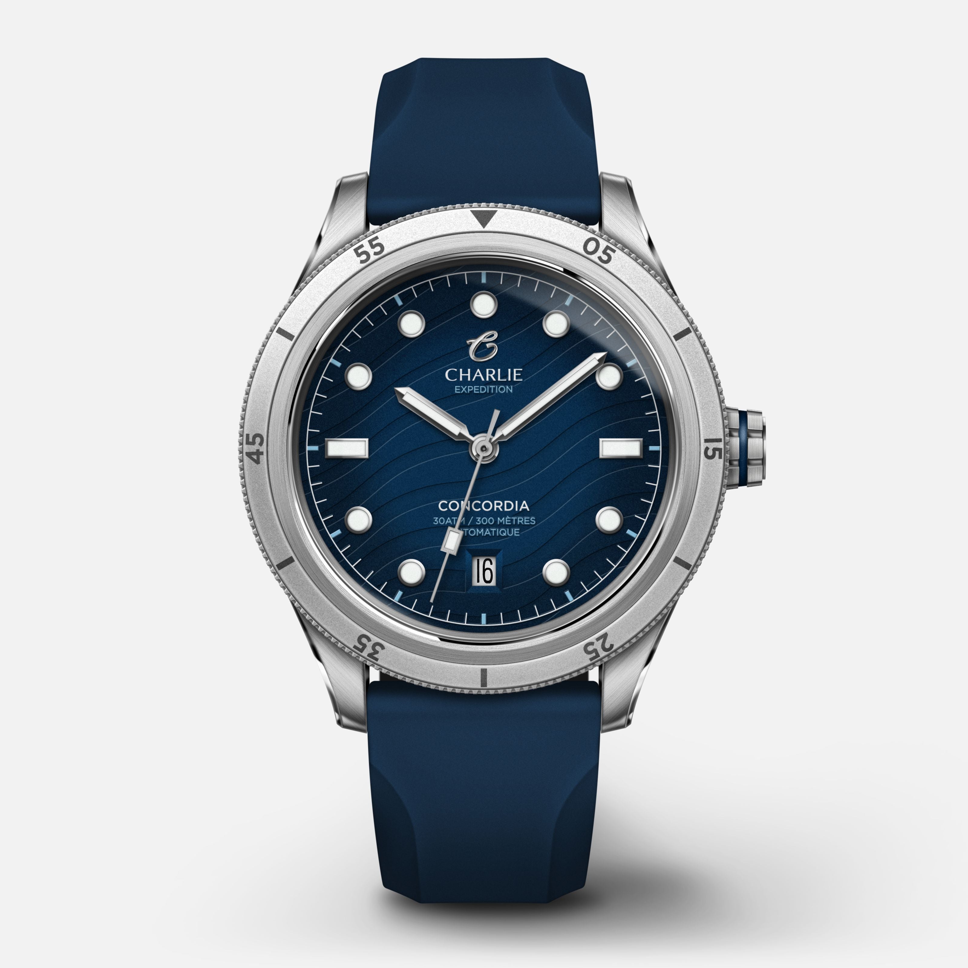 CONCORDIA - Automatique - Nazaré Montres CHARLIE Caoutchouc bleu