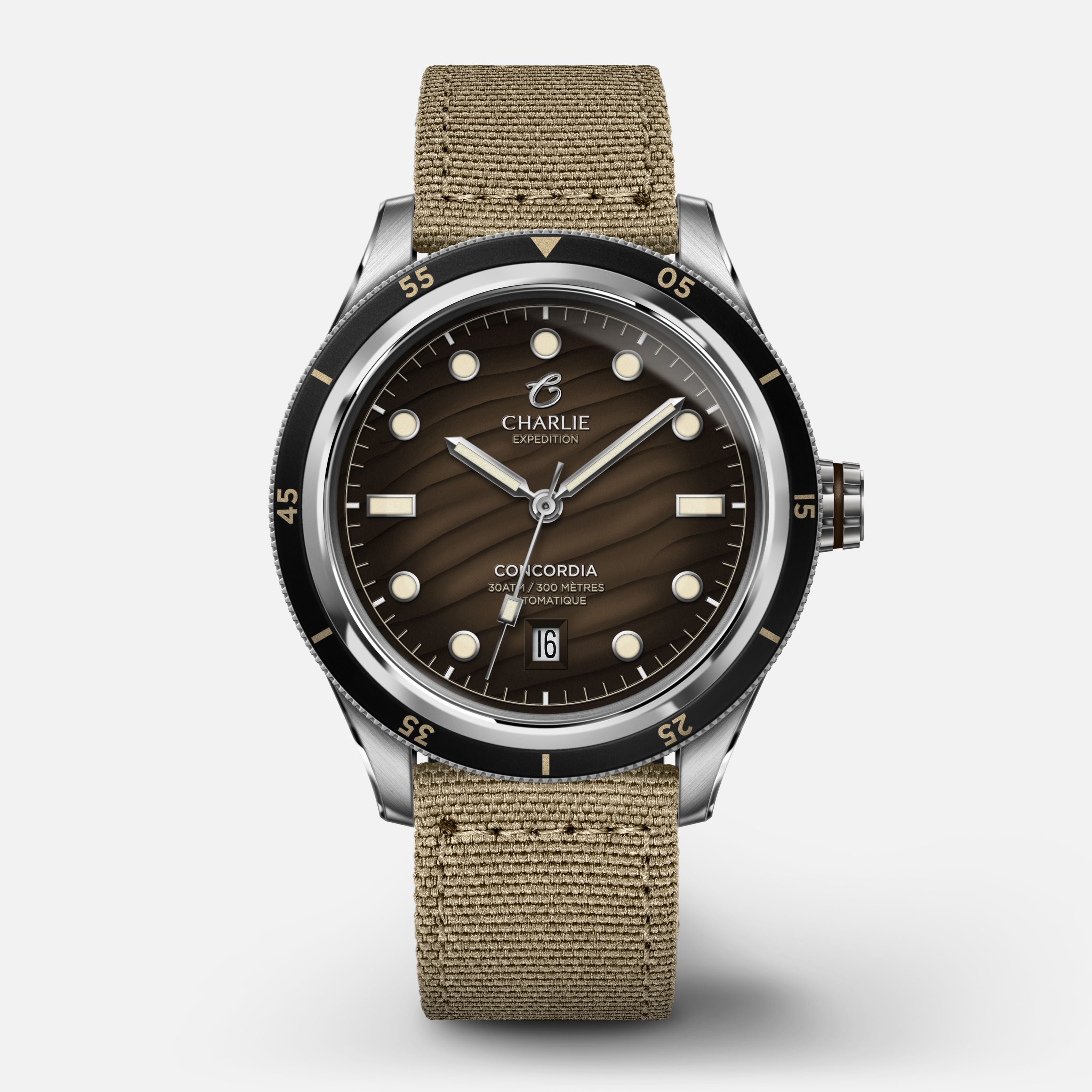 CONCORDIA - Automatique - Dune Montres CHARLIE Nylon Beige