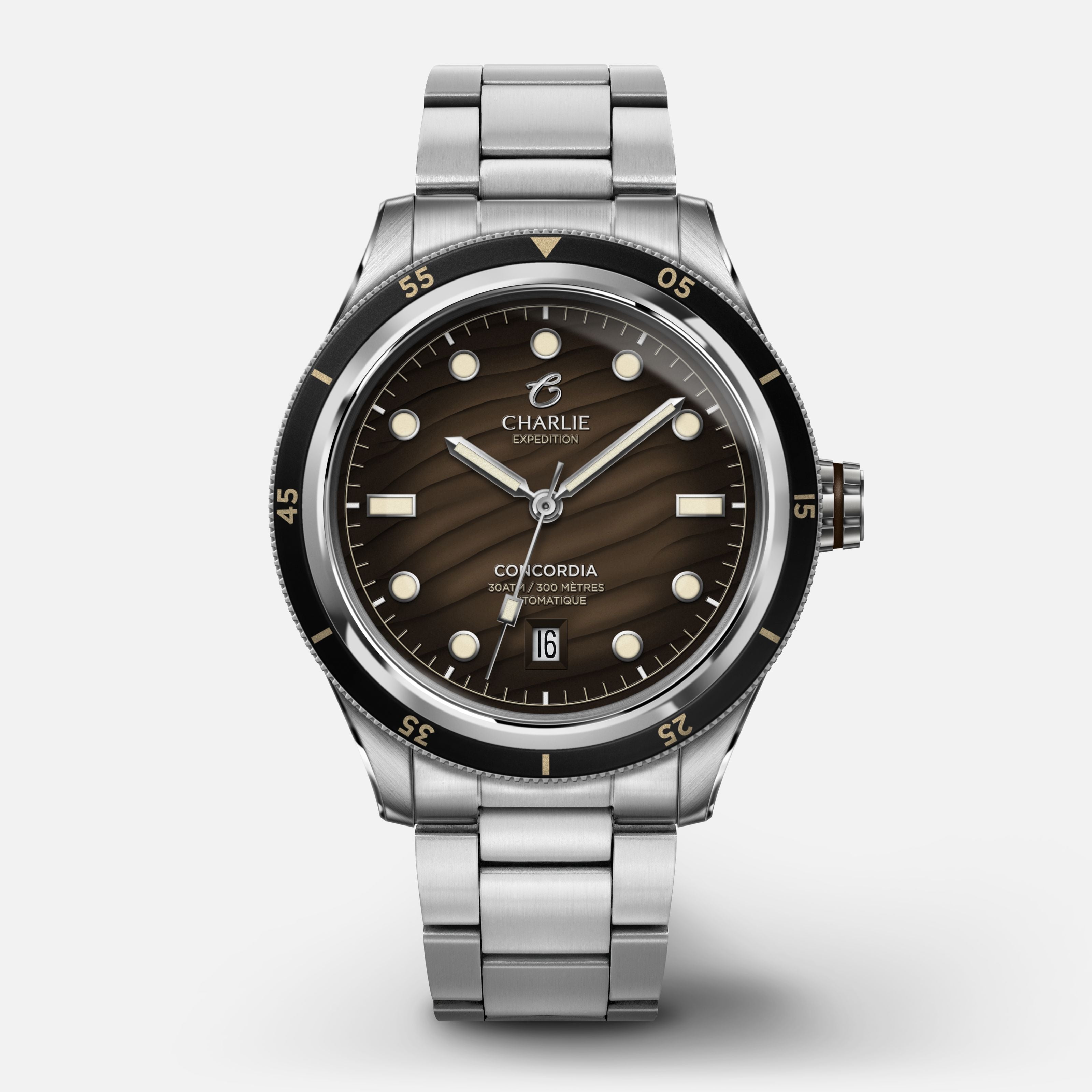 CONCORDIA - Automatique - Dune Montres CHARLIE Acier 3 maillons