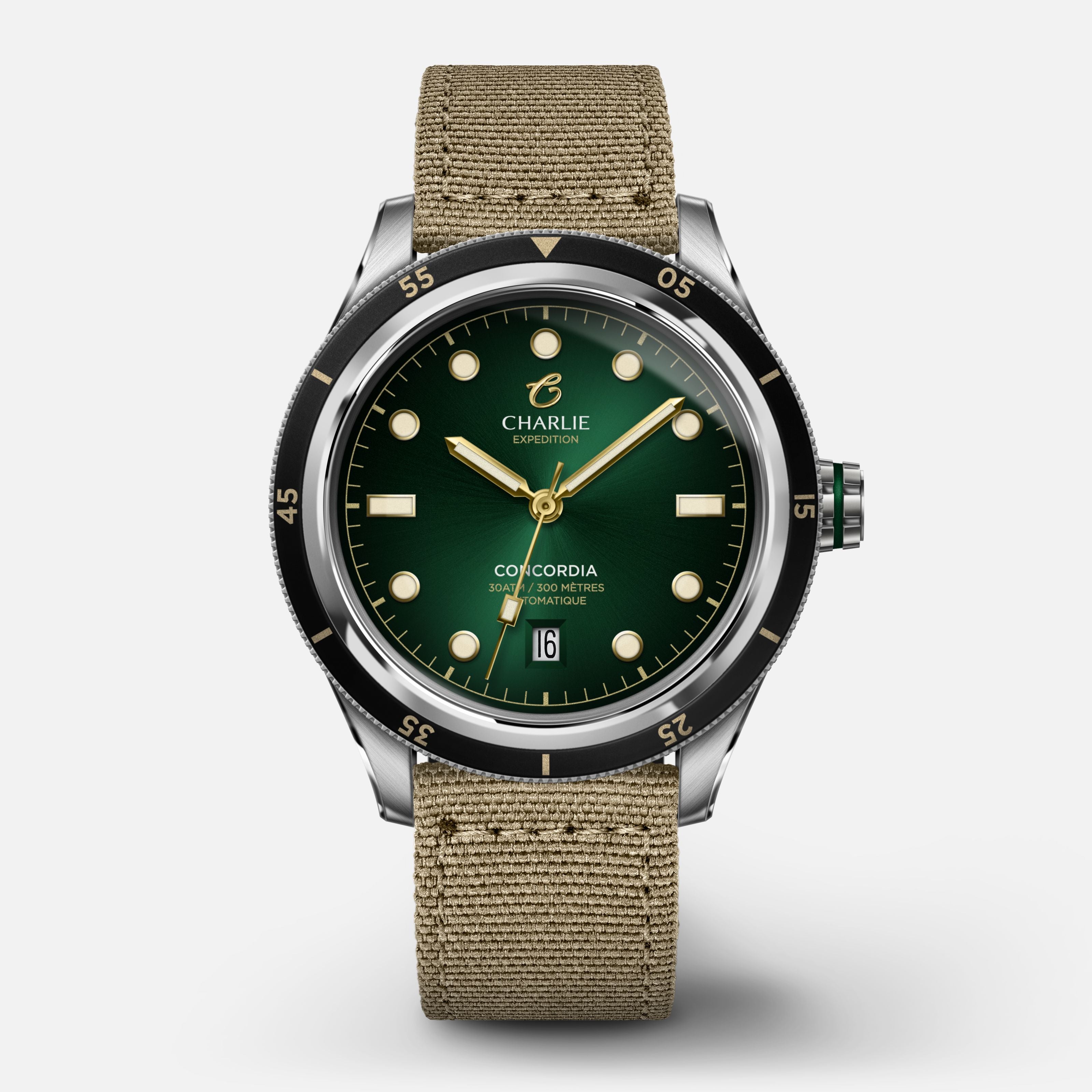 CONCORDIA - Automatique - Citadelle Montres CHARLIE Nylon beige