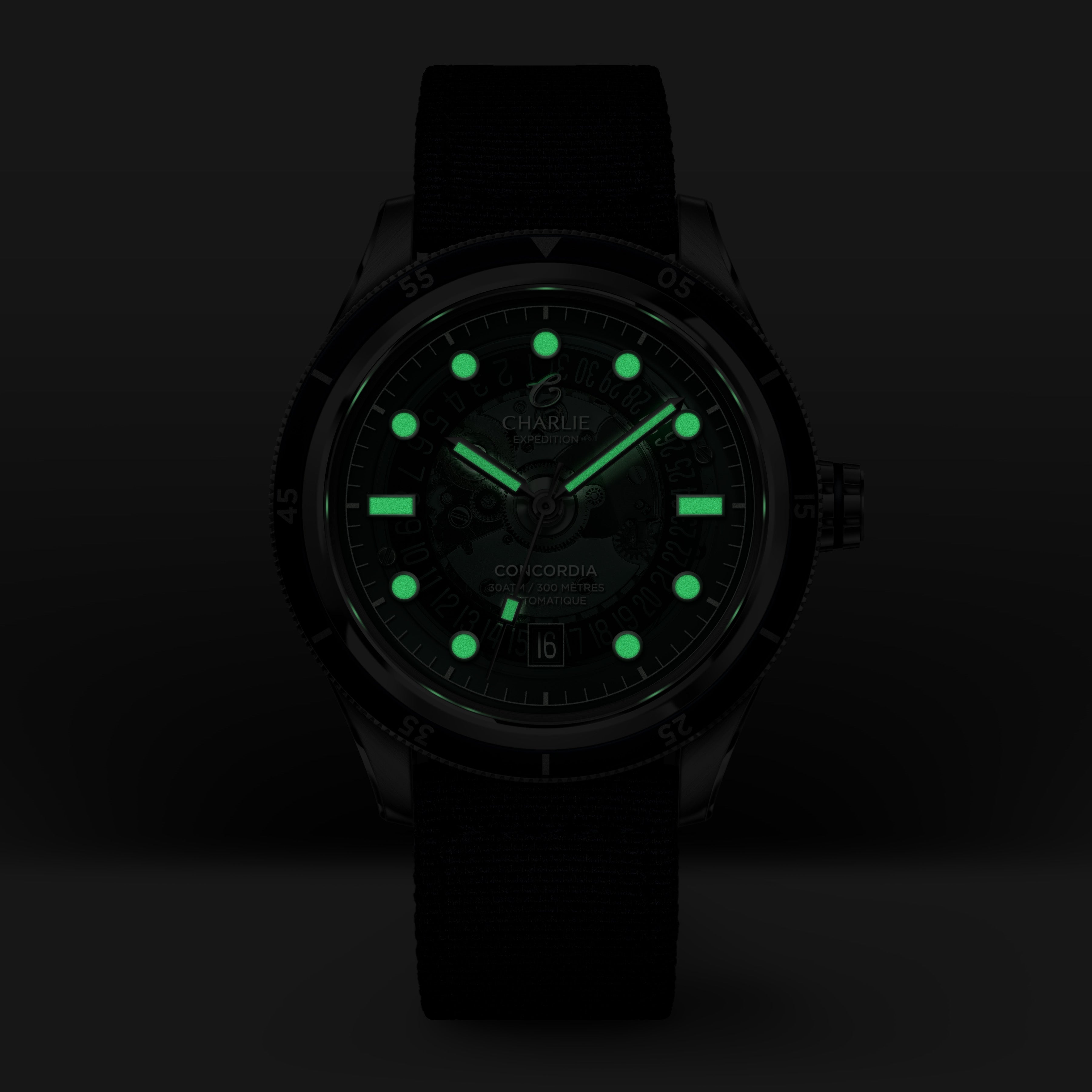 CONCORDIA - Automatique Saphir - Bleu Antarctique Montres CHARLIE