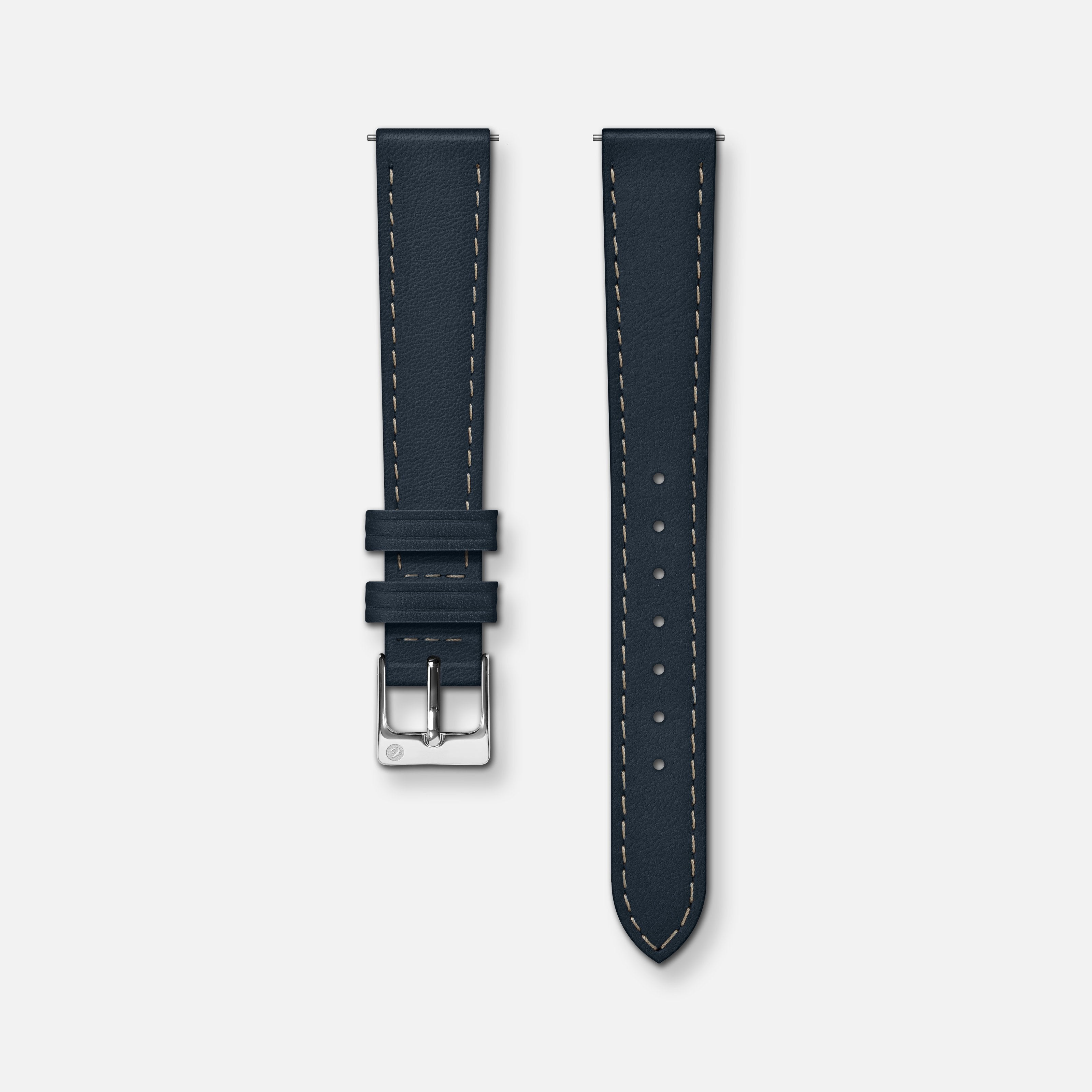 Bracelet cuir bleu 14mm Bracelets de montres CHARLIE Acier