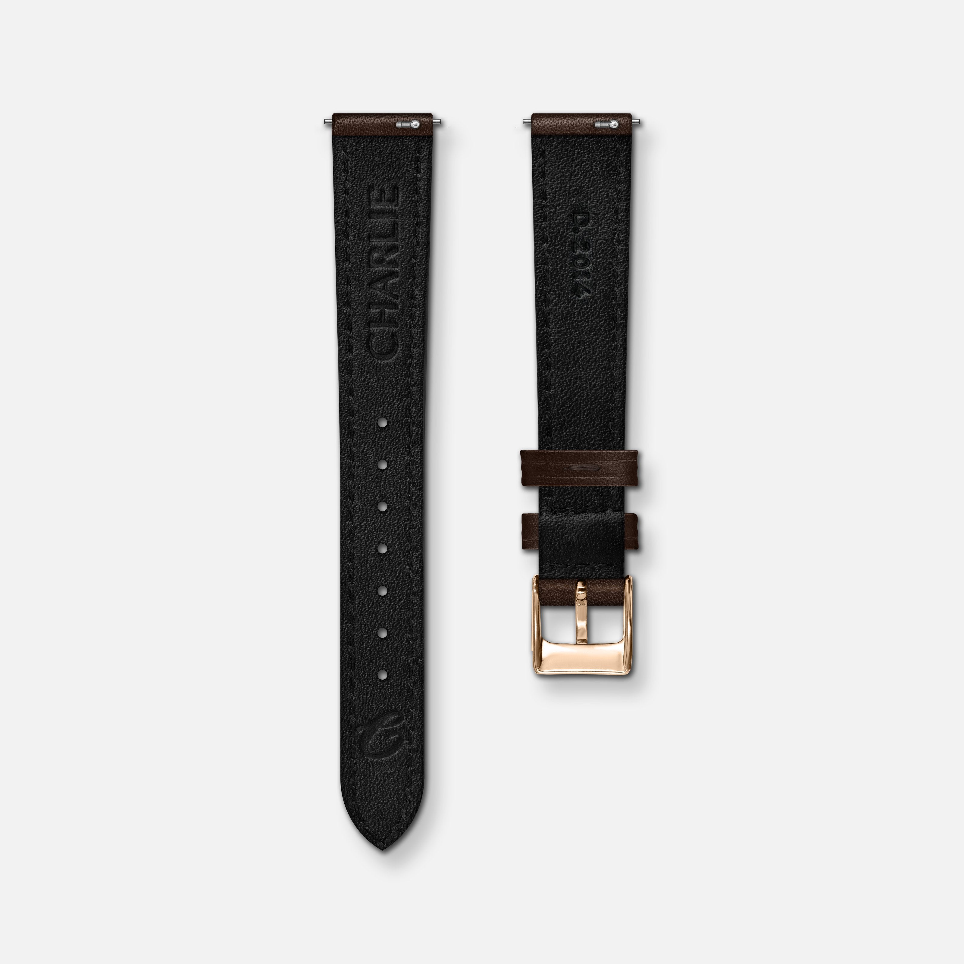 Bracelet cuir chocolat 14mm Bracelets de montres CHARLIE