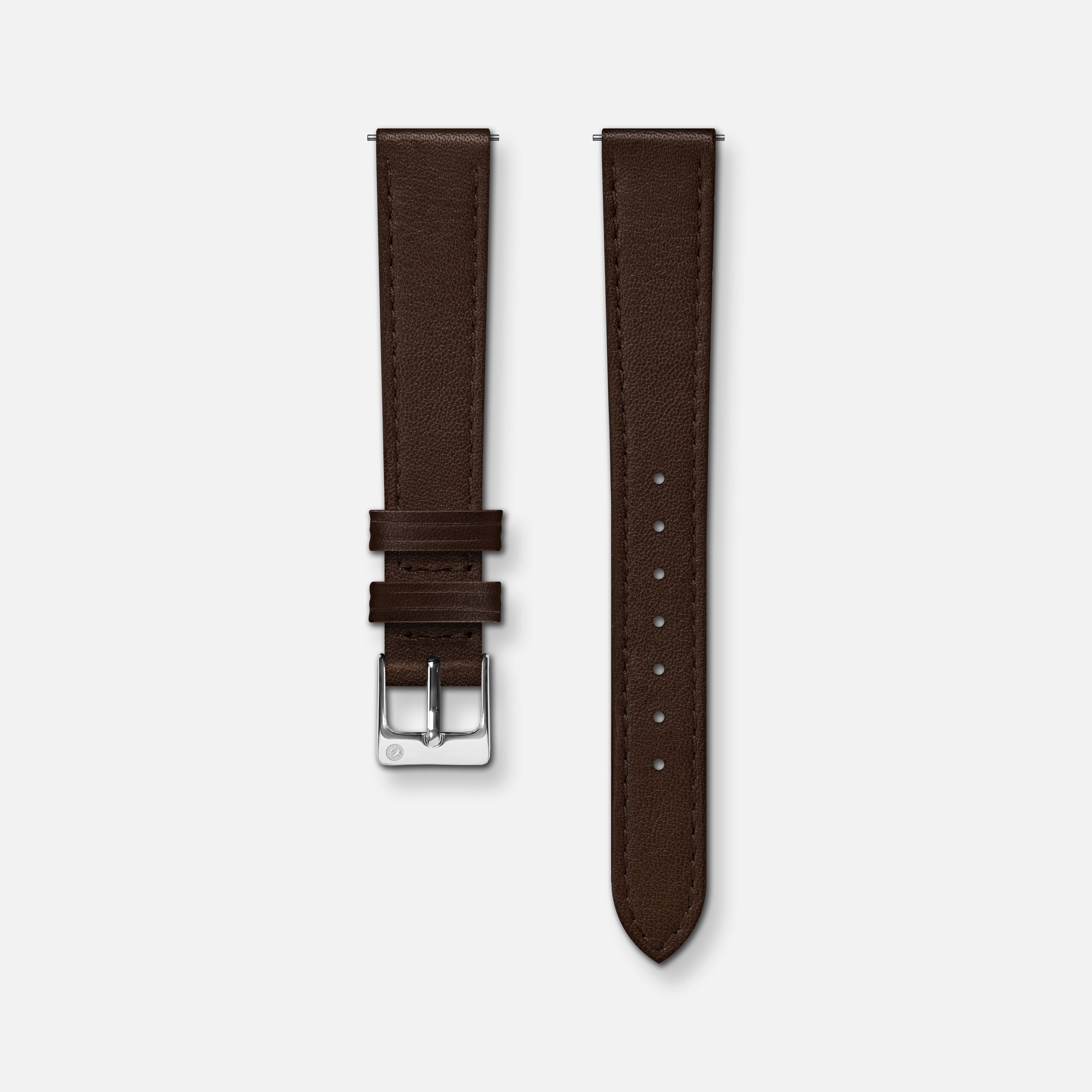 Bracelet cuir chocolat 14mm Bracelets de montres CHARLIE Or rose