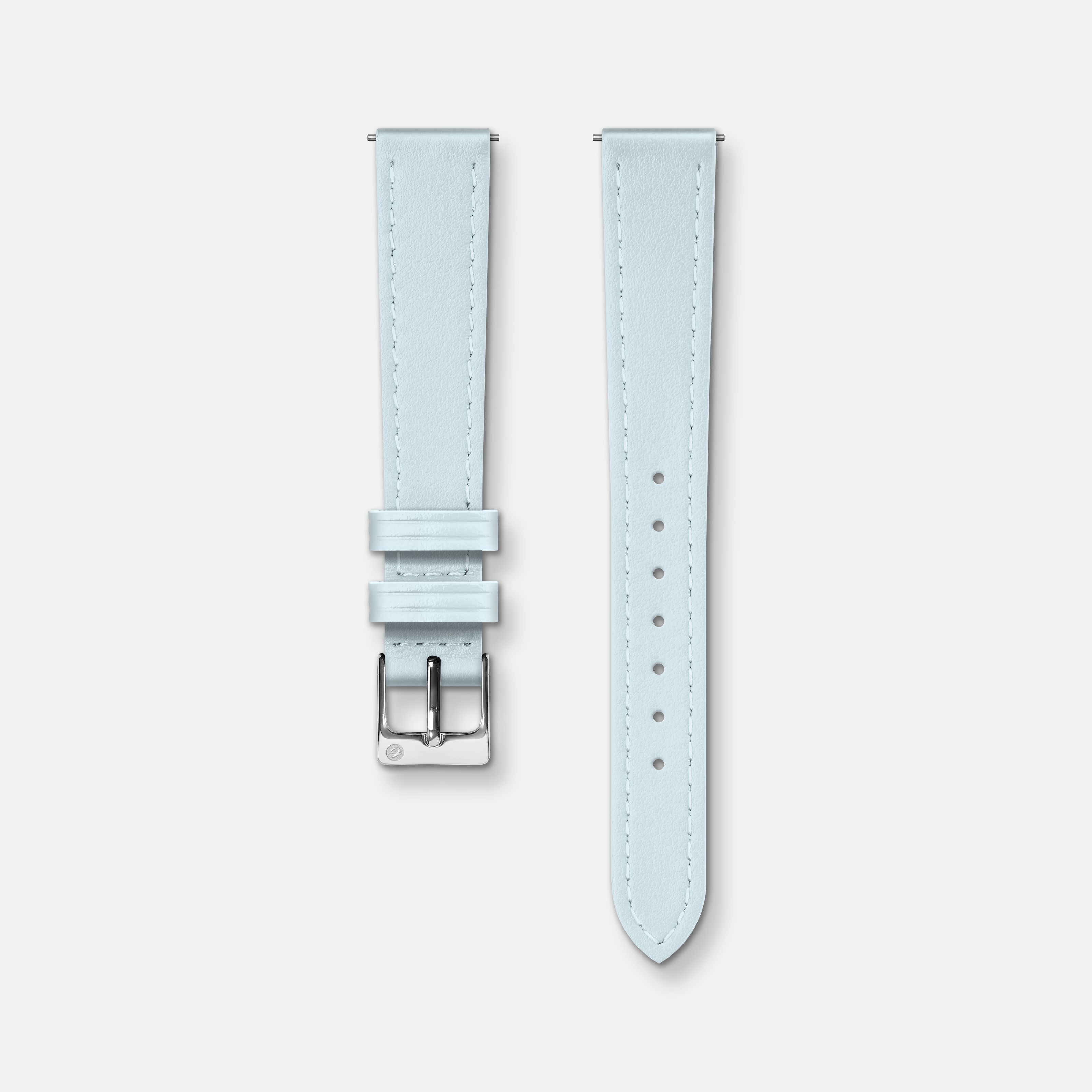 Bracelet cuir bleu azur 14mm Bracelets de montres CHARLIE Acier
