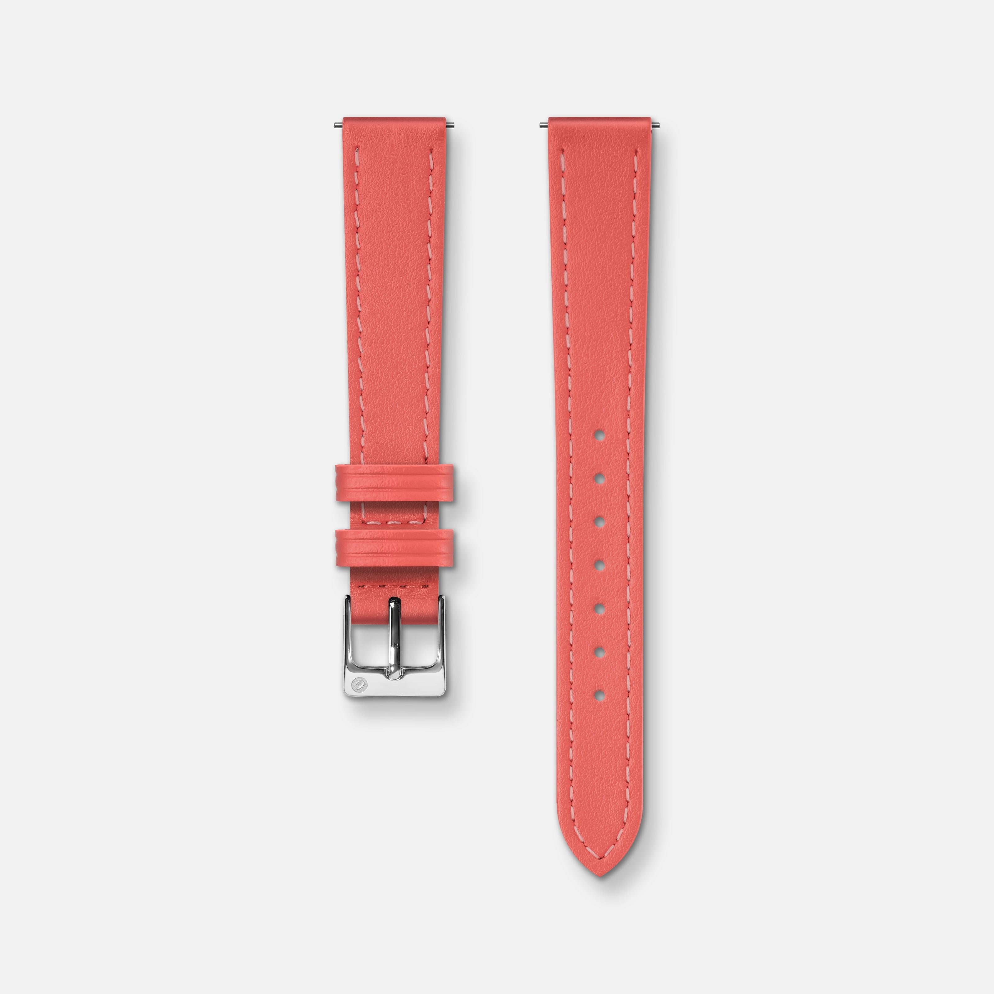Bracelet cuir rose hibiscus 14mm Bracelets de montres CHARLIE Acier