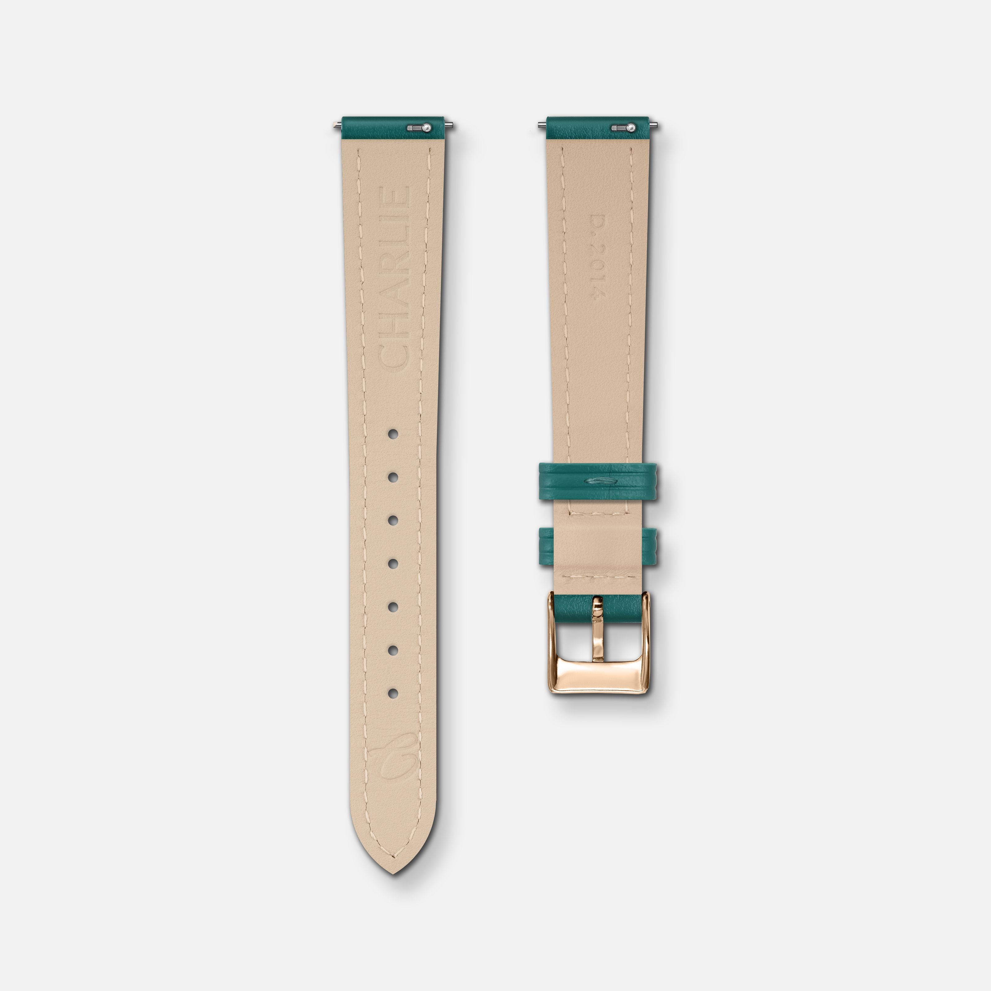 Bracelet cuir paon 14mm Bracelets de montres CHARLIE