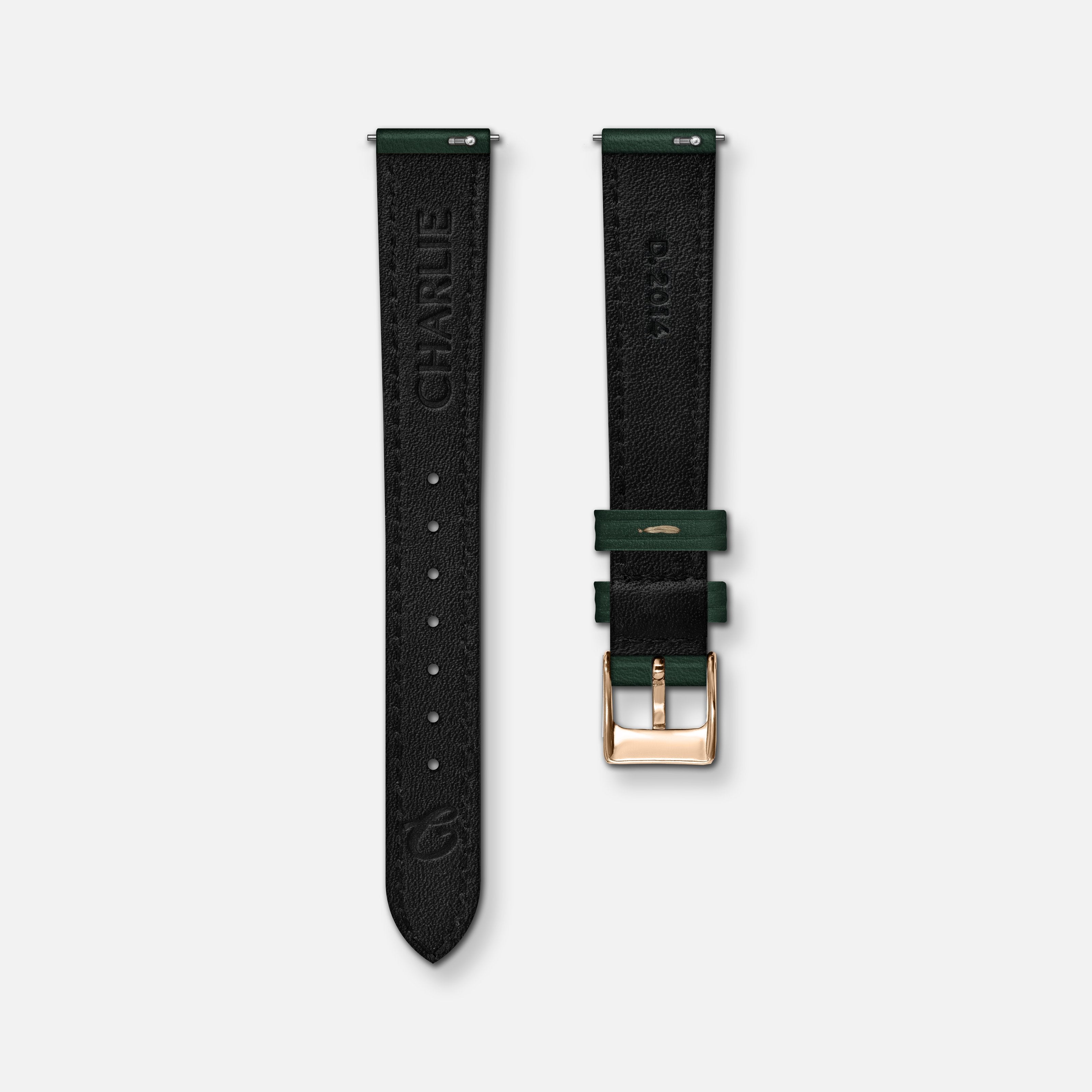 Bracelet cuir vert 14mm Bracelets de montres CHARLIE