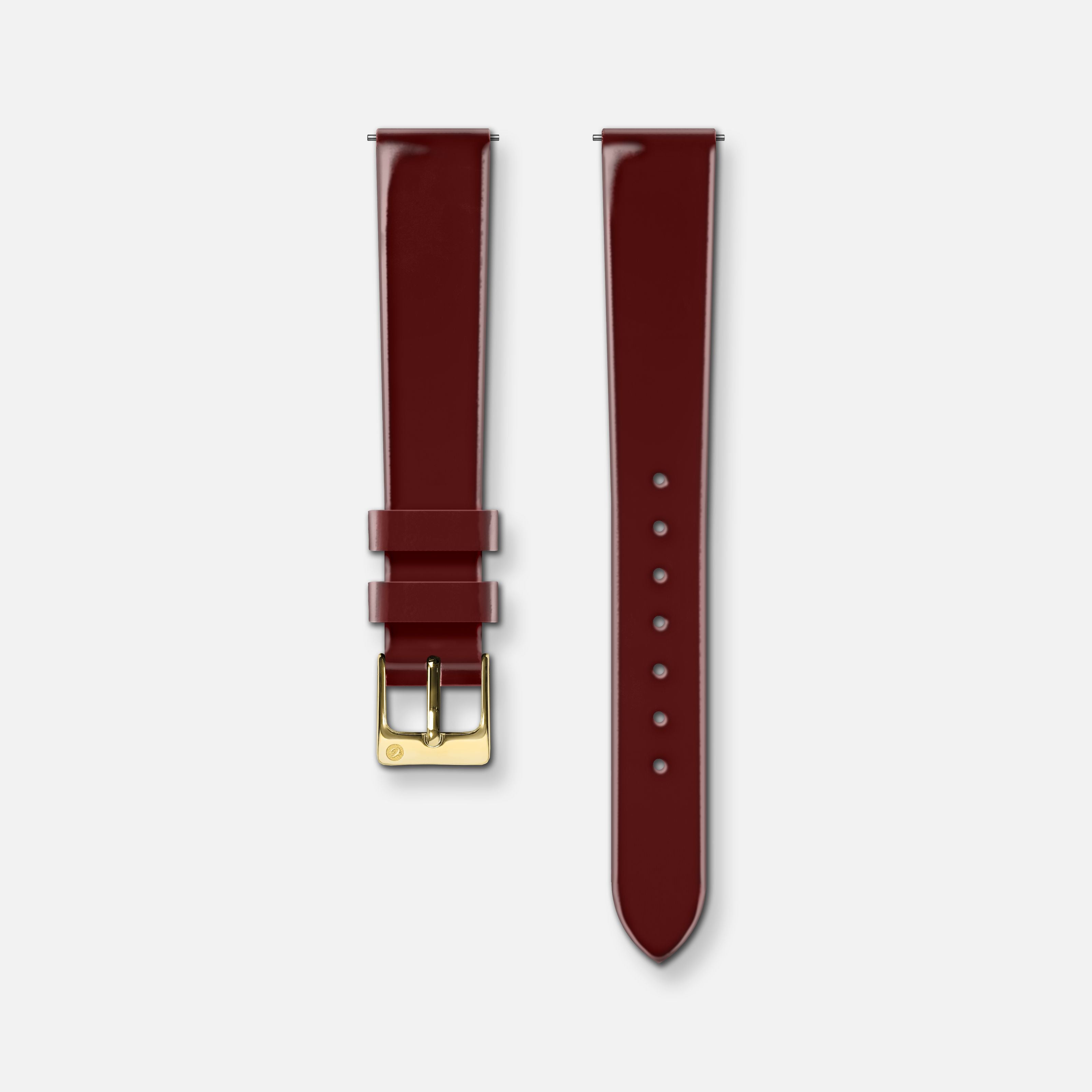 Bracelet cuir vernis bordeaux 14mm Bracelets de montres CHARLIE Or