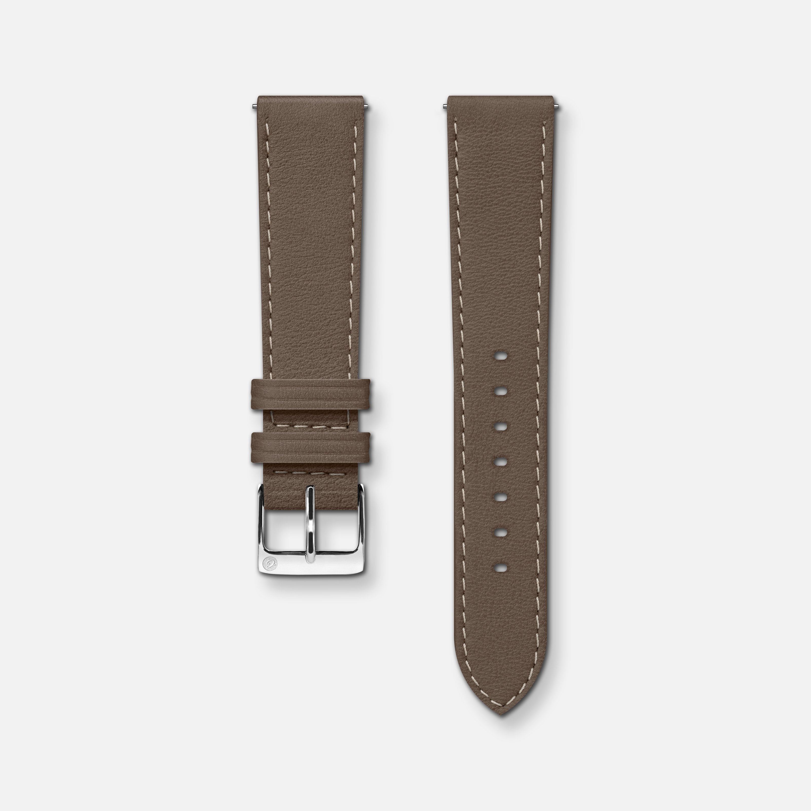 Bracelet cuir taupe 18mm Bracelets de montres CHARLIE