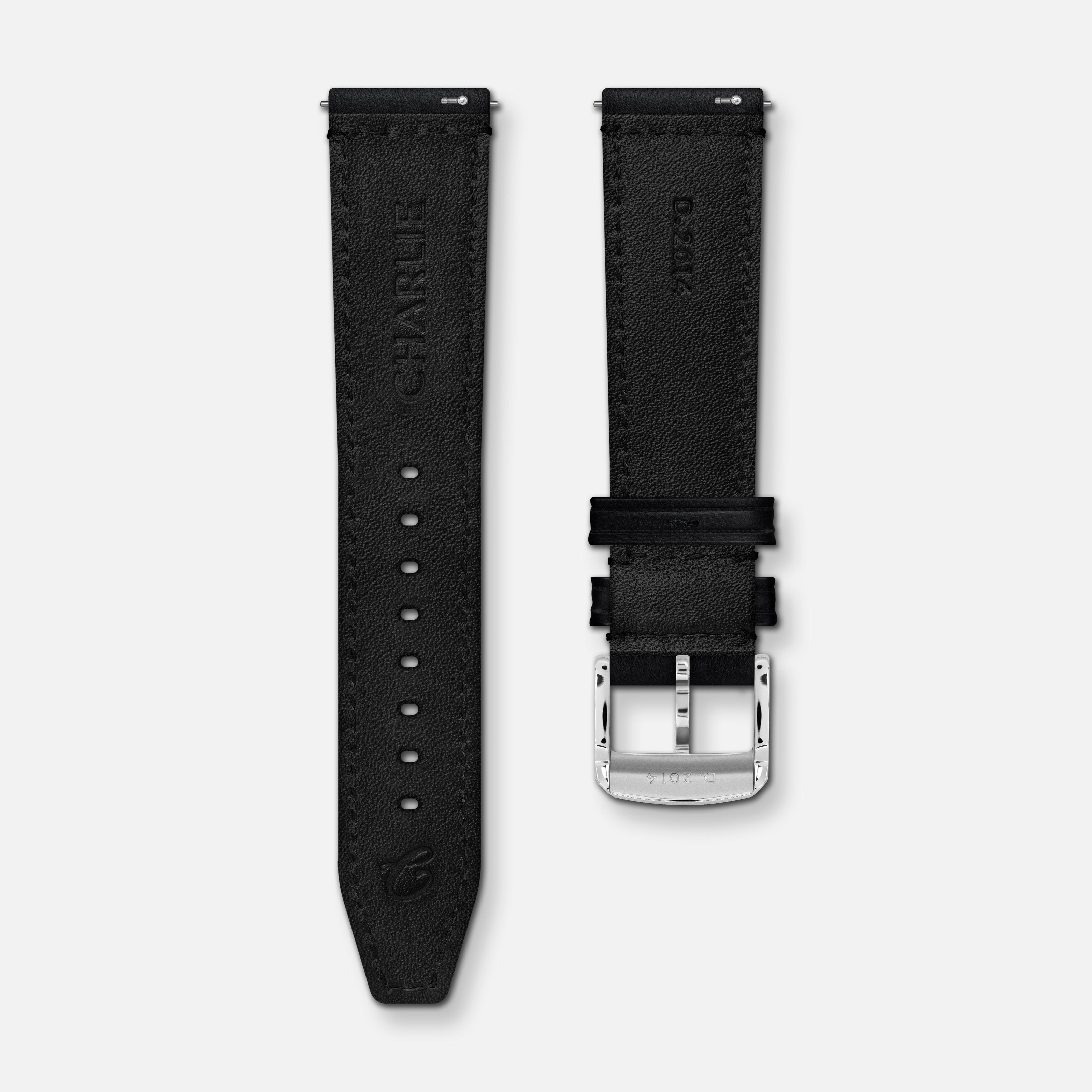 Bracelet cuir noir EXP 20mm Bracelets de montres CHARLIE
