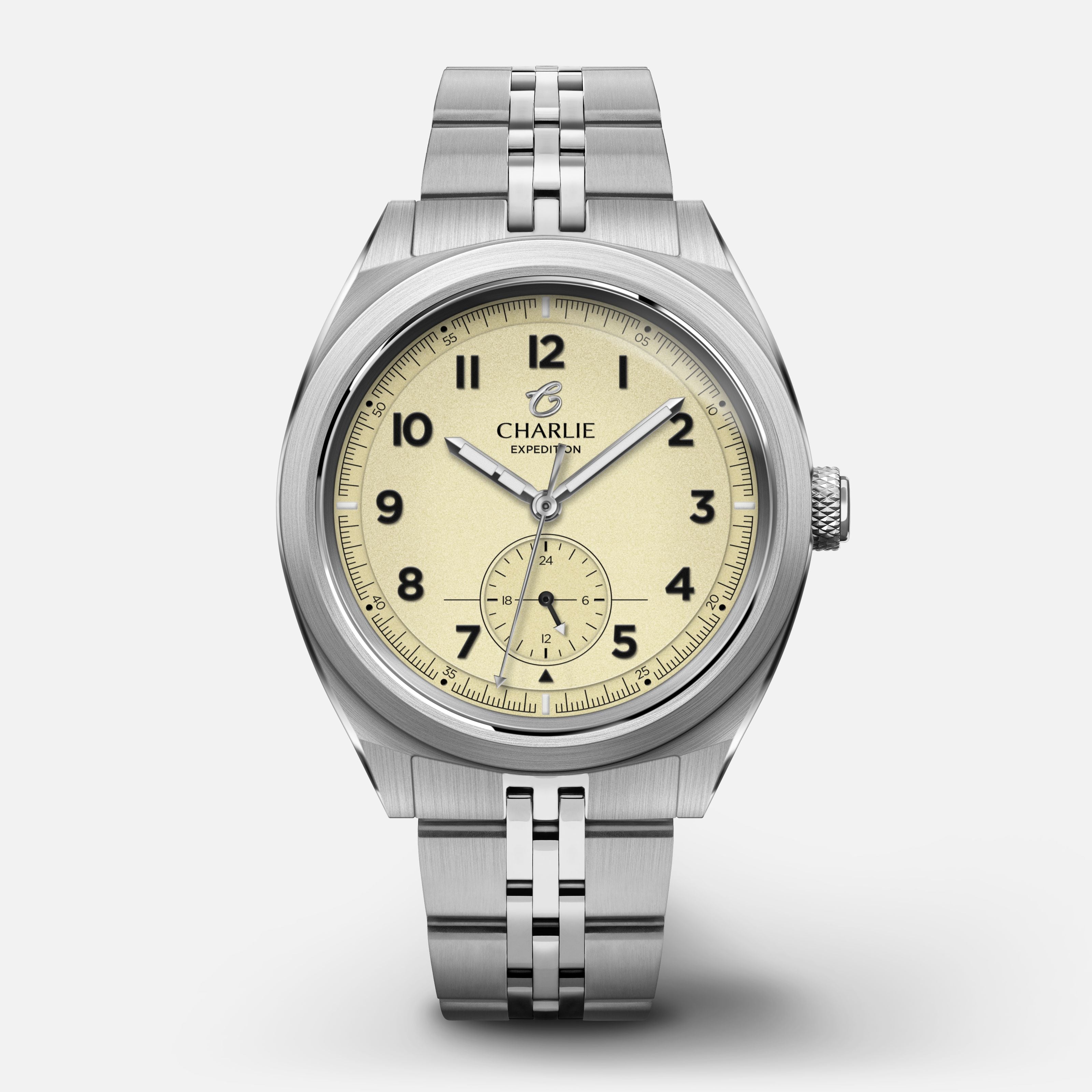 GR - Quartz 24h - Beige Montres CHARLIE Acier 5 maillons