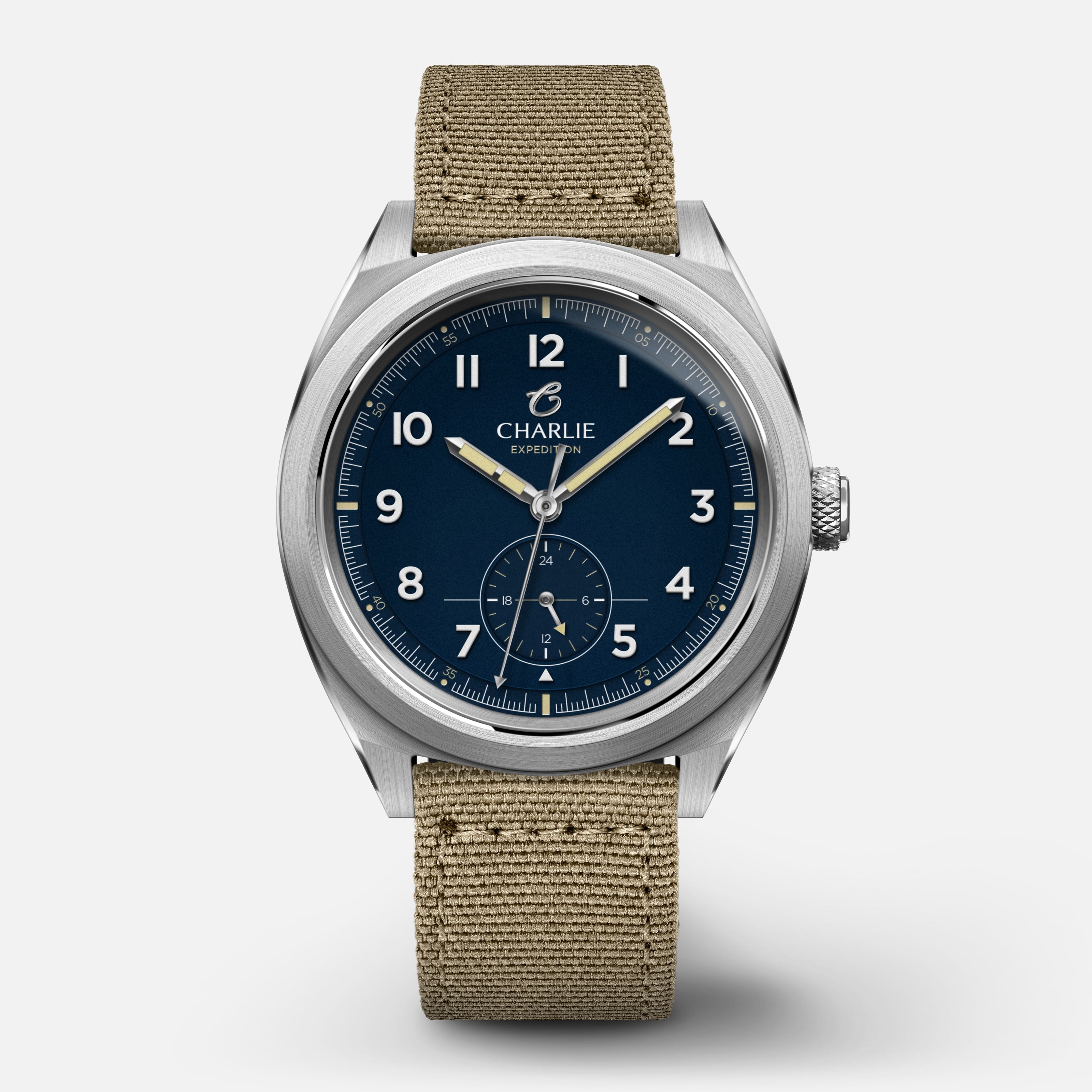 GR - Quartz 24h - Bleu Montres CHARLIE Nylon beige