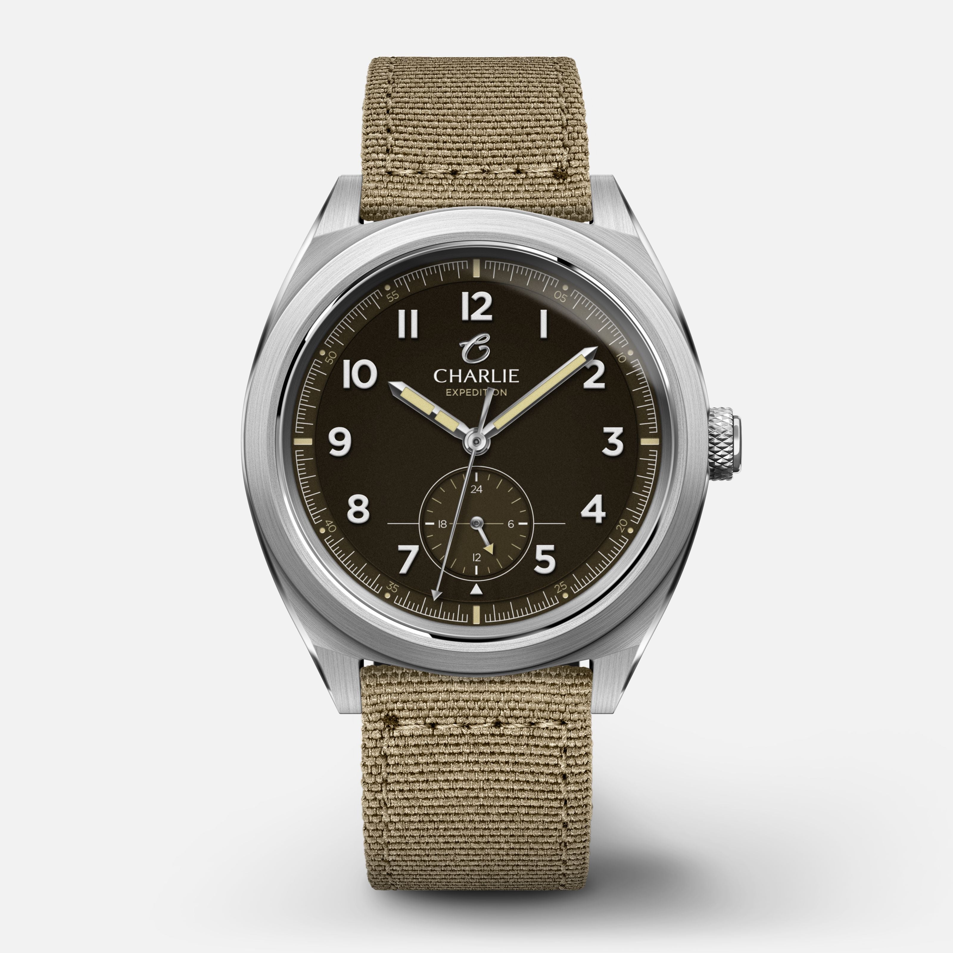 GR - Quartz 24h - Brun Montres CHARLIE Nylon beige