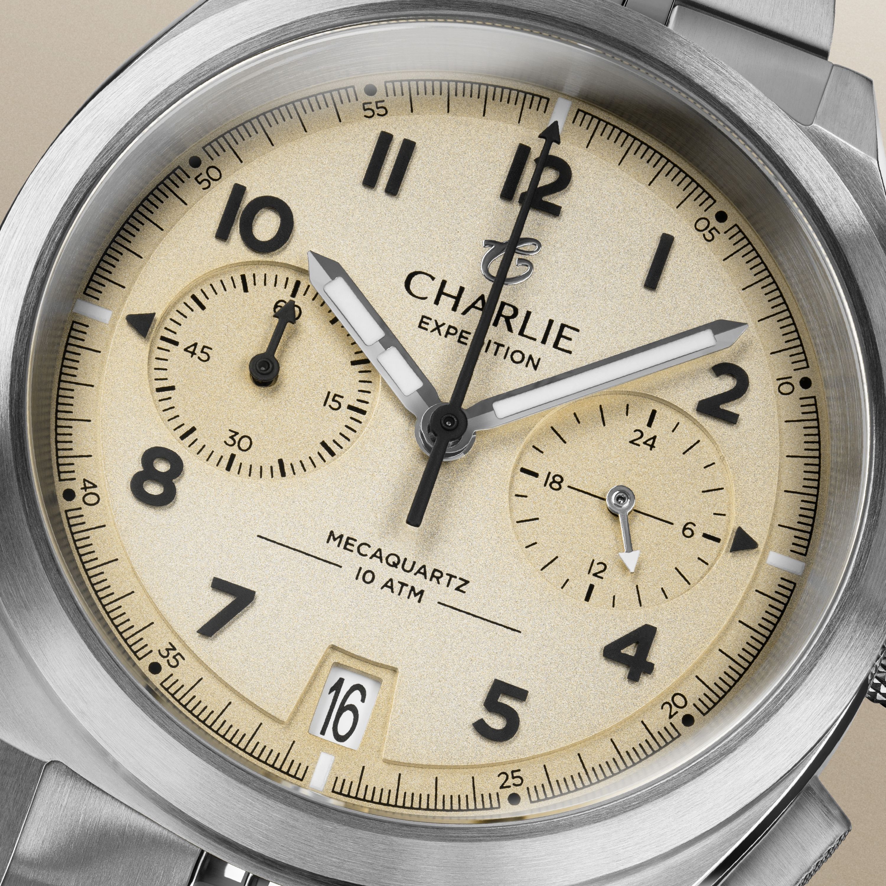 GR - Mecaquartz Chronographe - Beige Montres CHARLIE