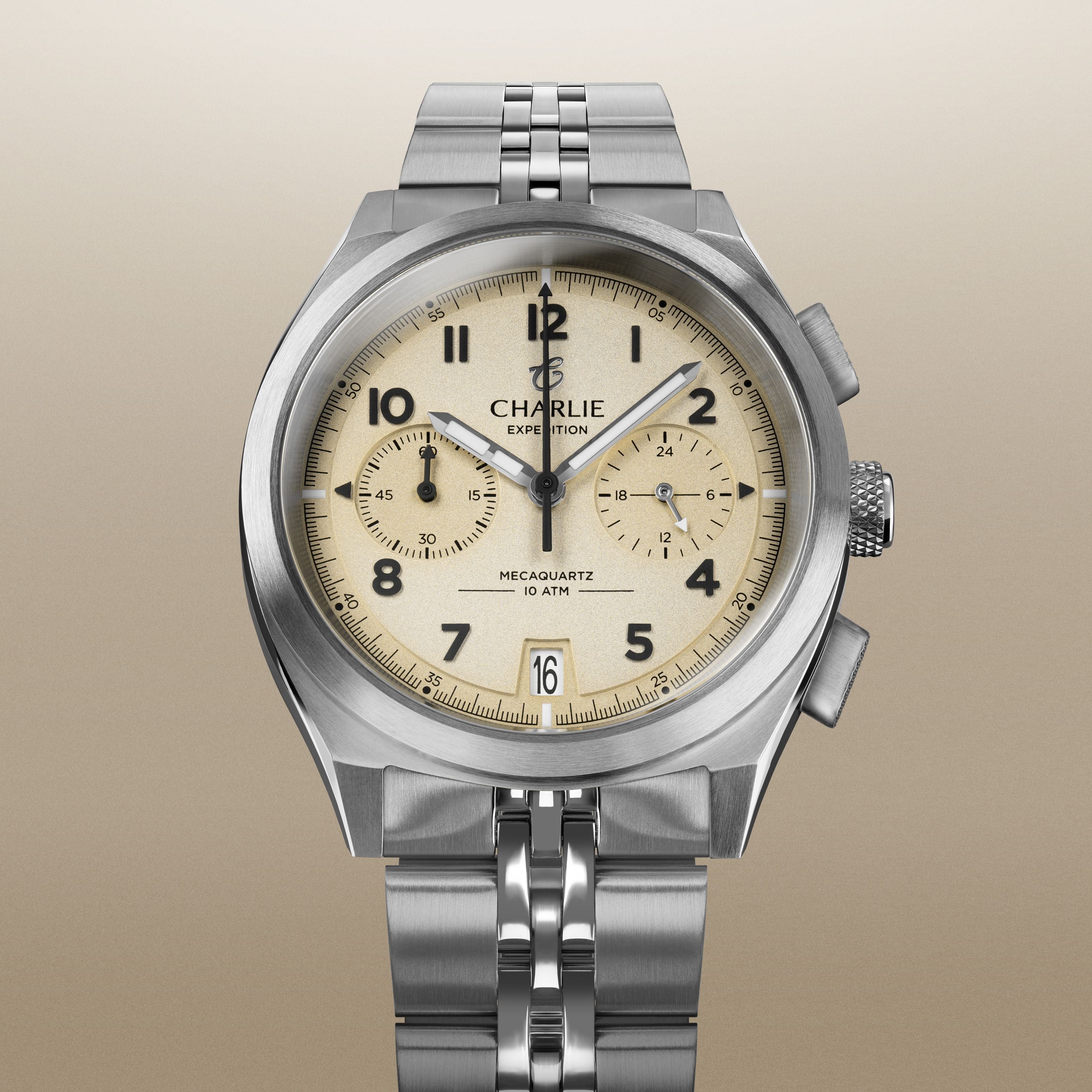 GR - Mecaquartz Chronographe - Beige Montres CHARLIE