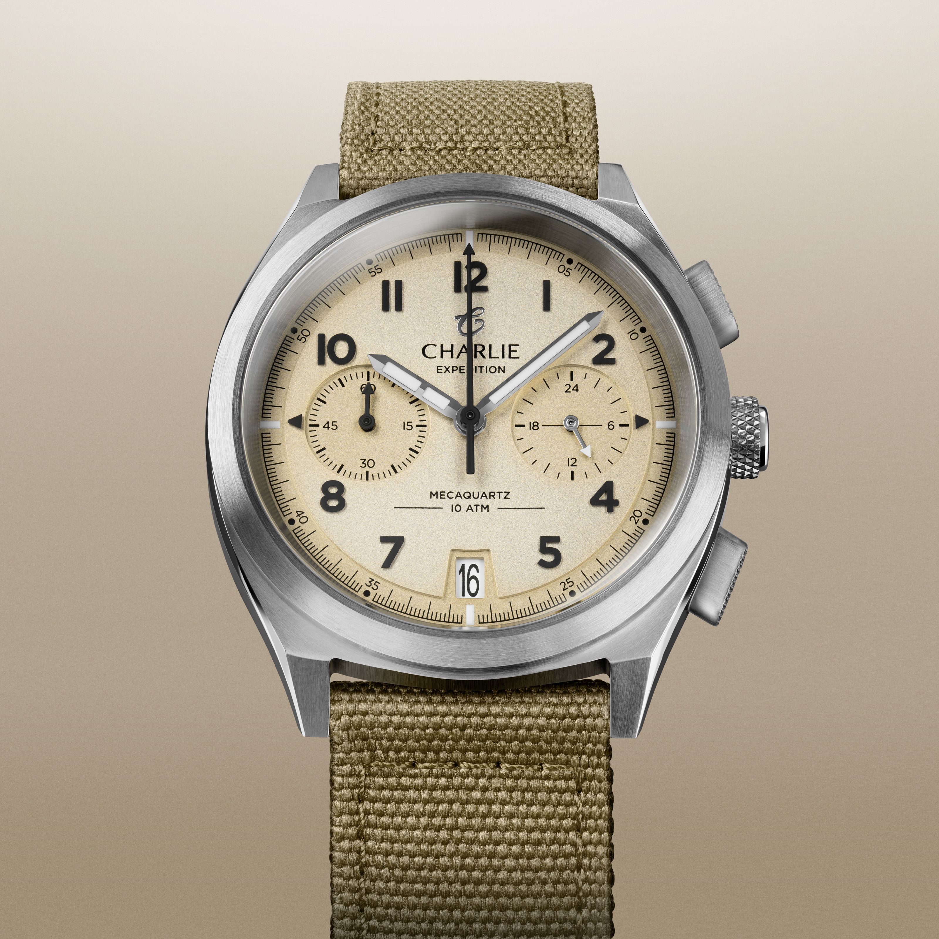 GR - Mecaquartz Chronographe - Beige Montres CHARLIE
