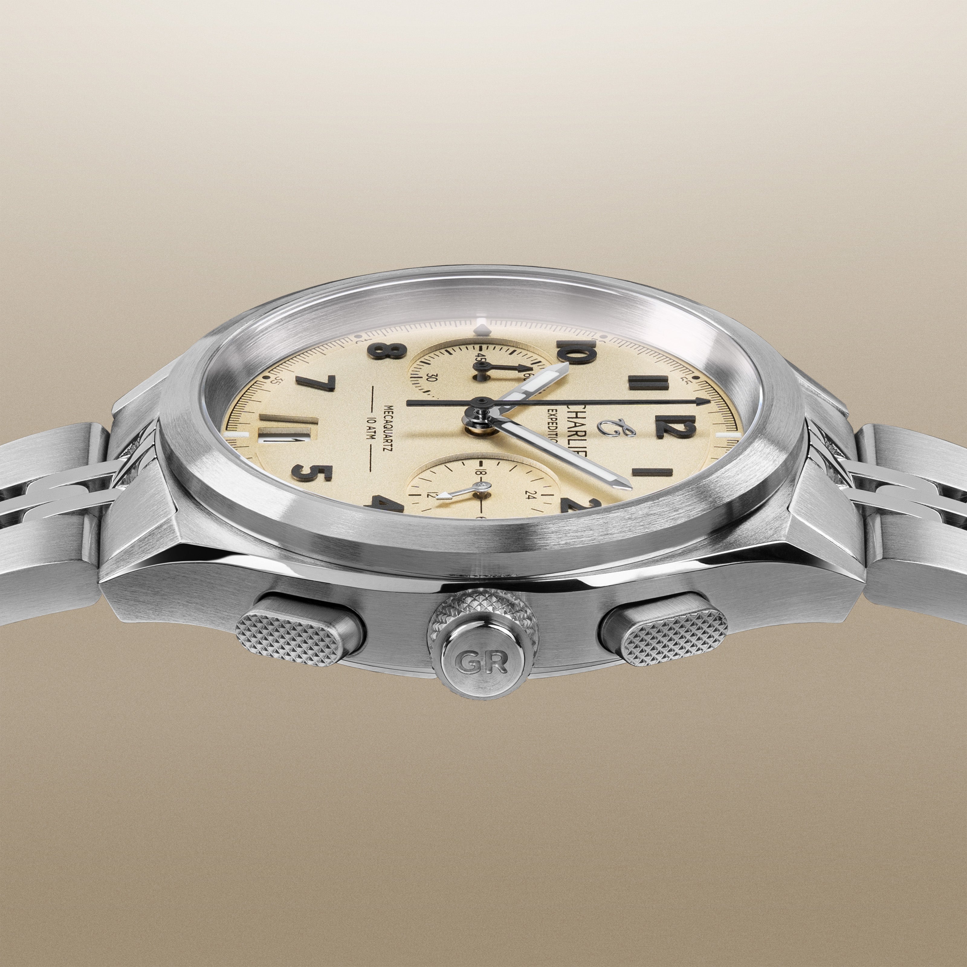 GR - Mecaquartz Chronographe - Beige Montres CHARLIE