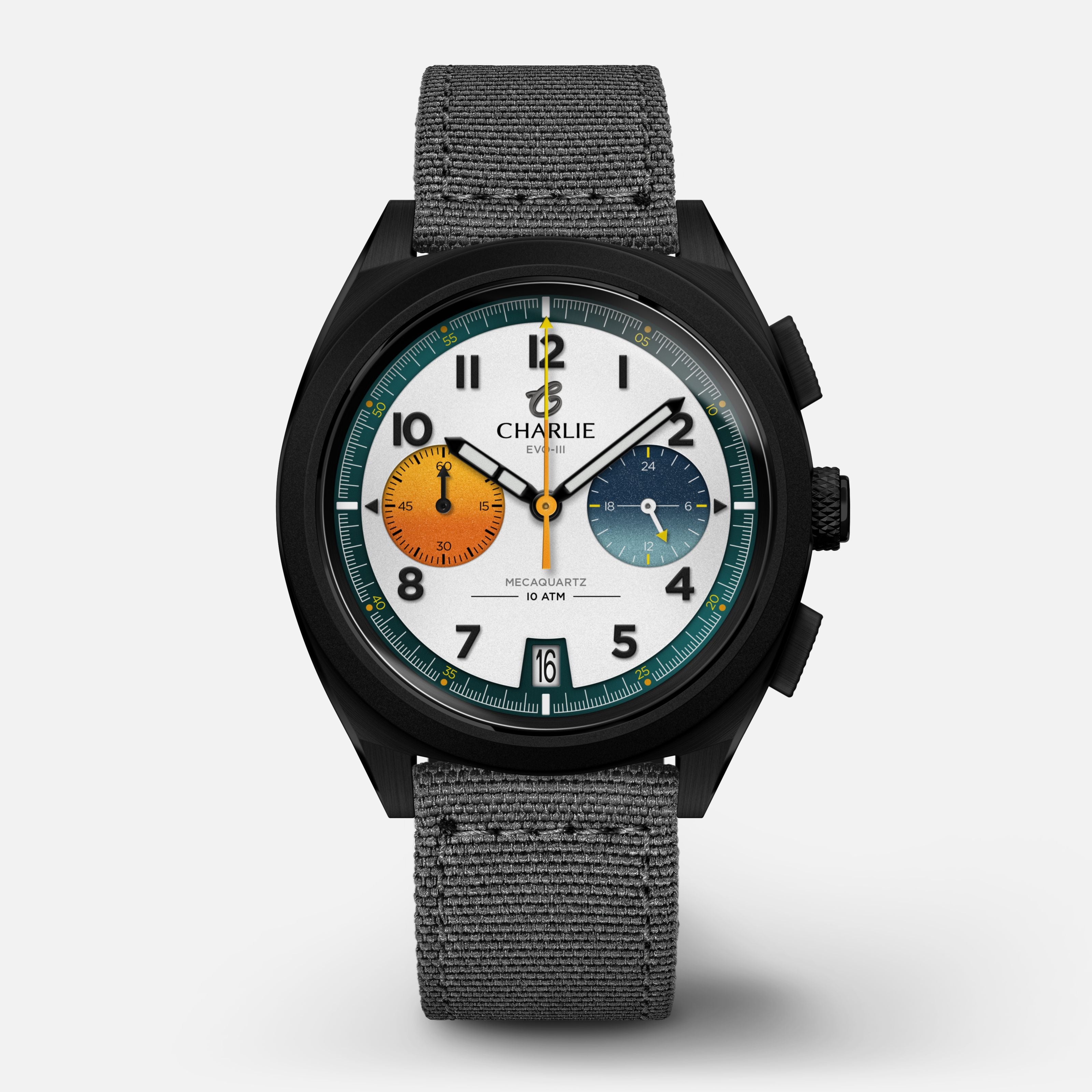 GRX - Mecaquartz Chronographe - EVO-III Montres CHARLIE Nylon gris