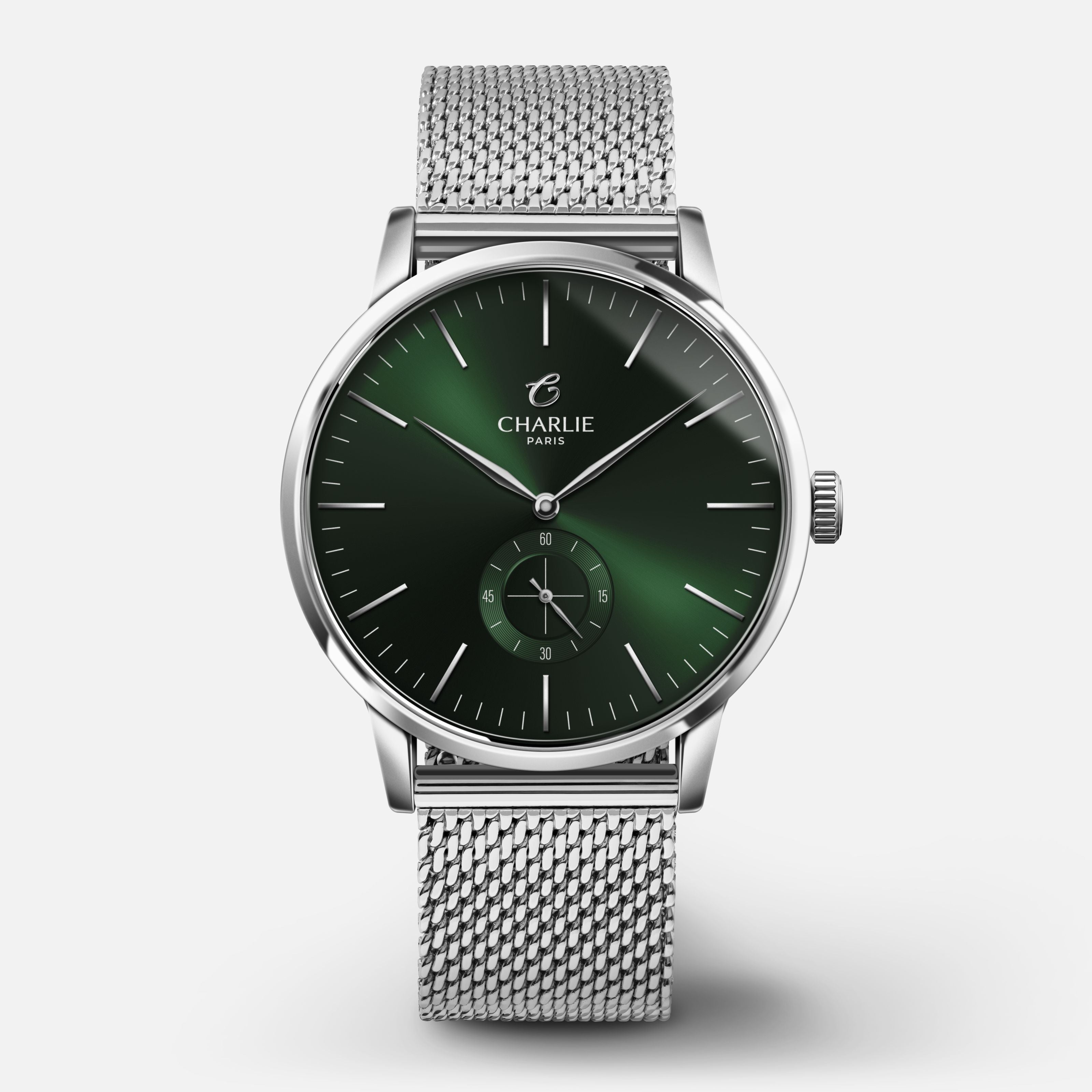 HORIZON - Quartz - Vert Montres CHARLIE Maille milanaise