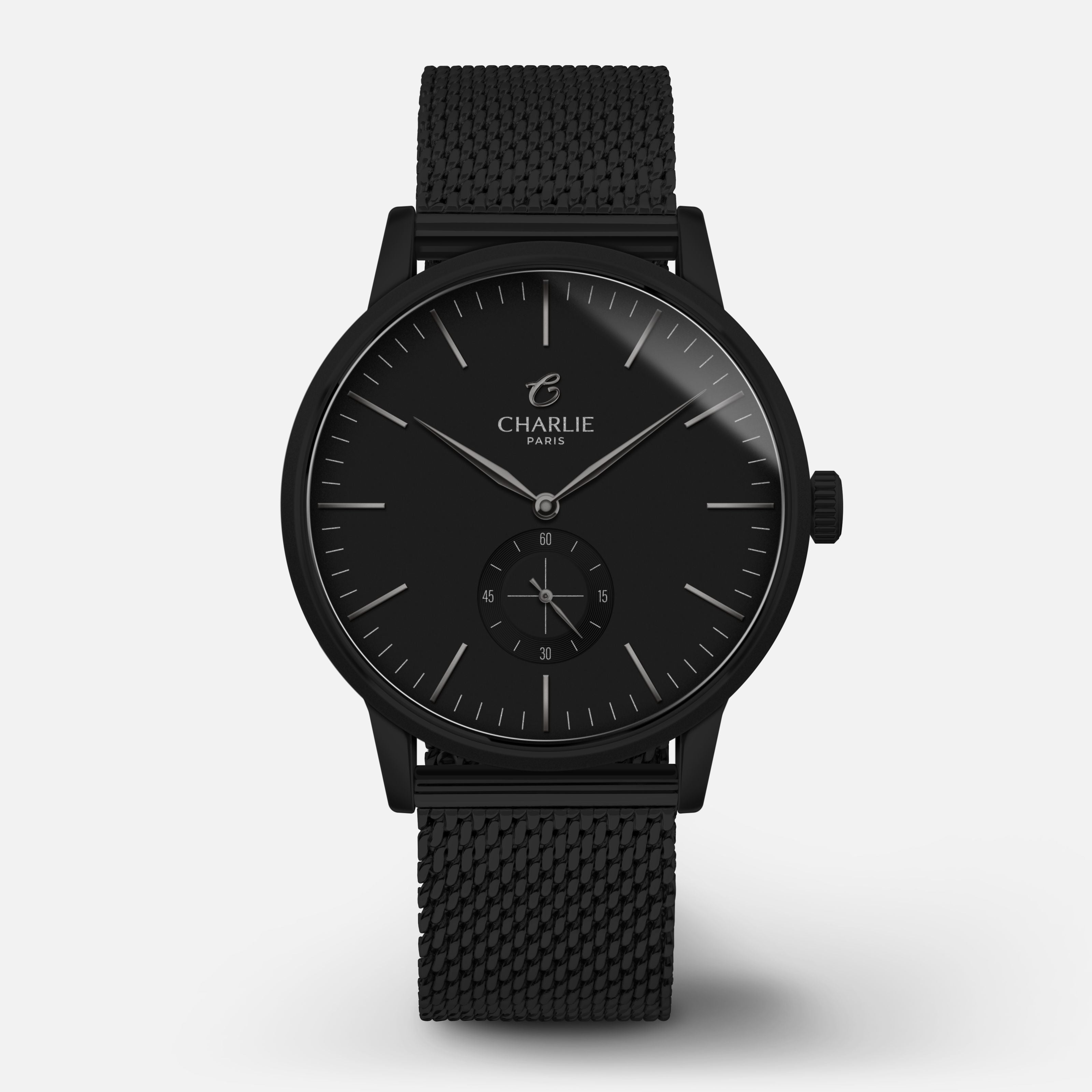 HORIZON - Quartz - Blackbird Montres CHARLIE Cuir noir