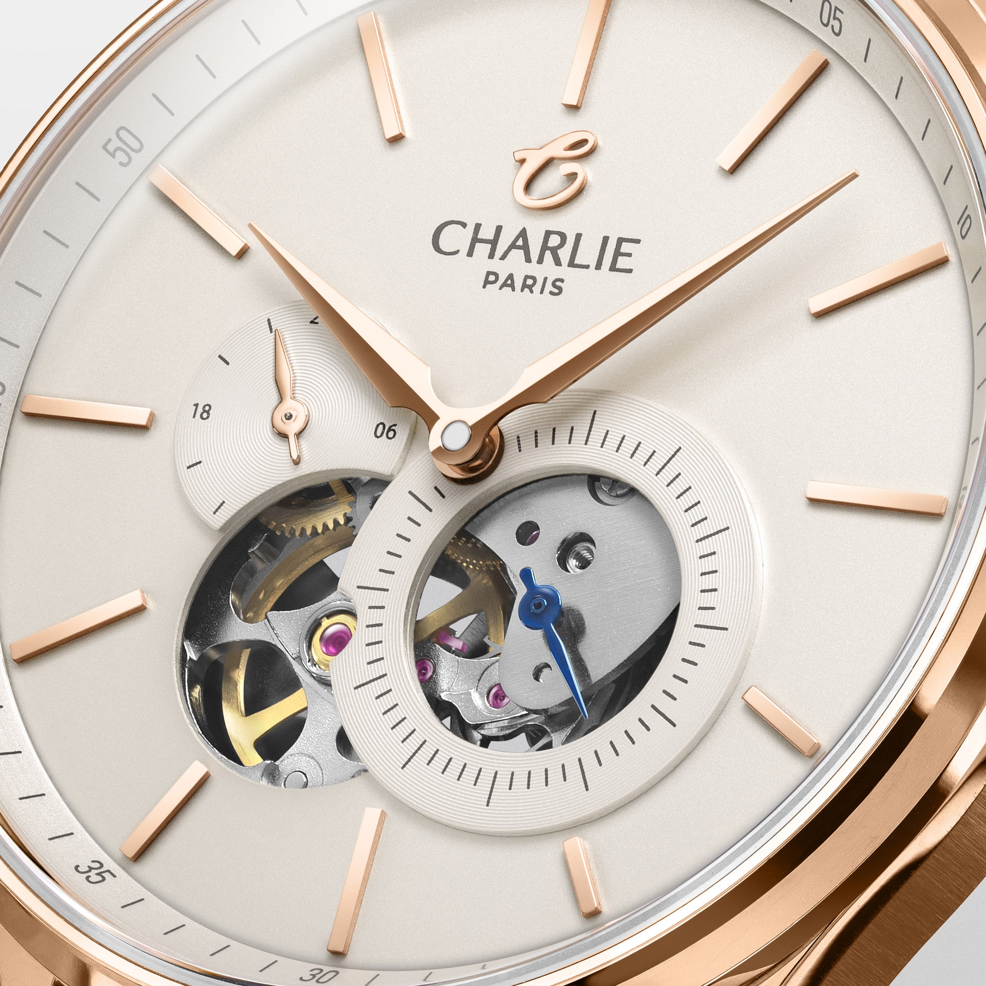 INITIAL - Open Heart - Rose Gold