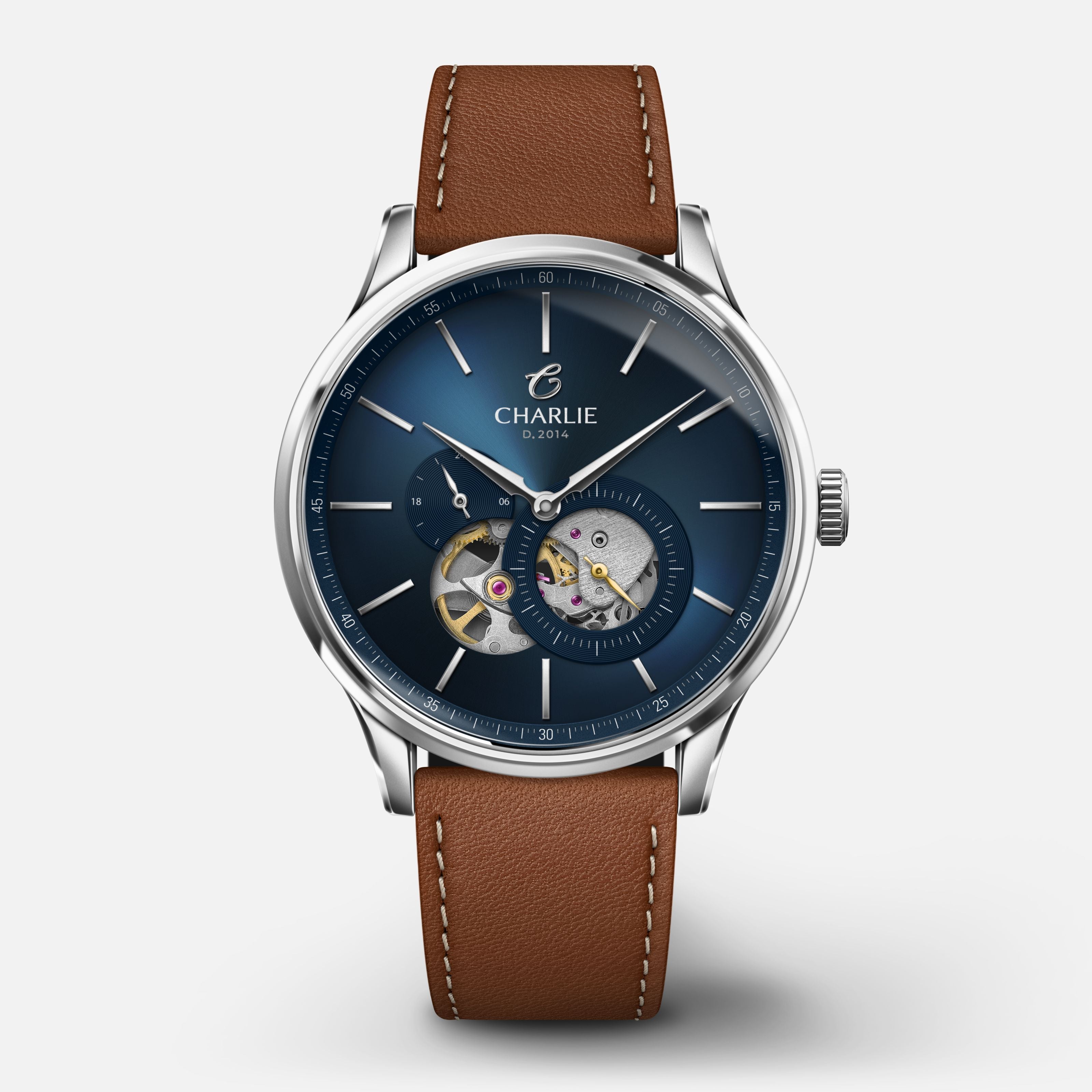 INITIAL - Édition anniversaire 10 ans Montres CHARLIE Cuir marron
