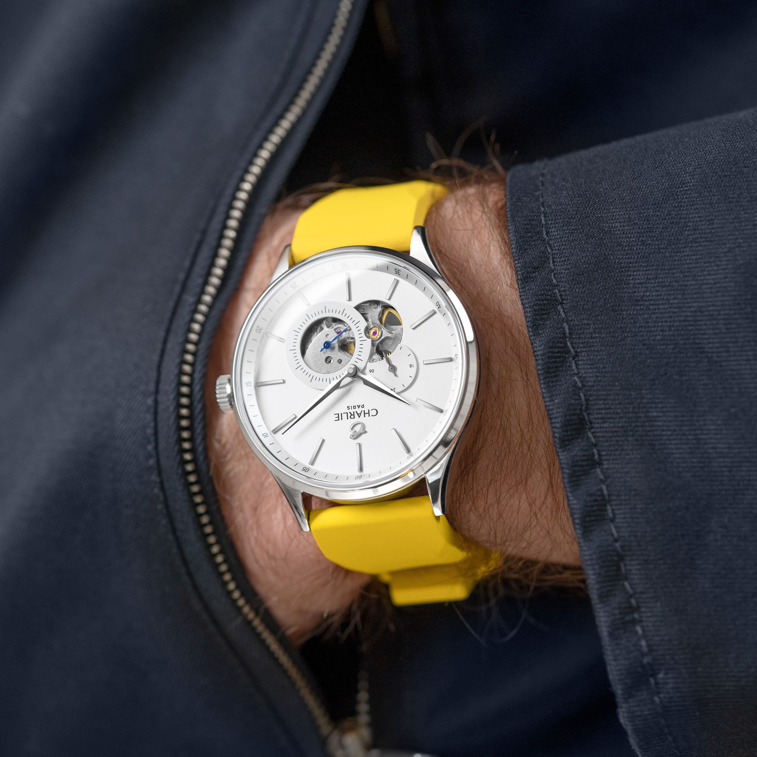 Bracelet caoutchouc jaune NBR 20mm
