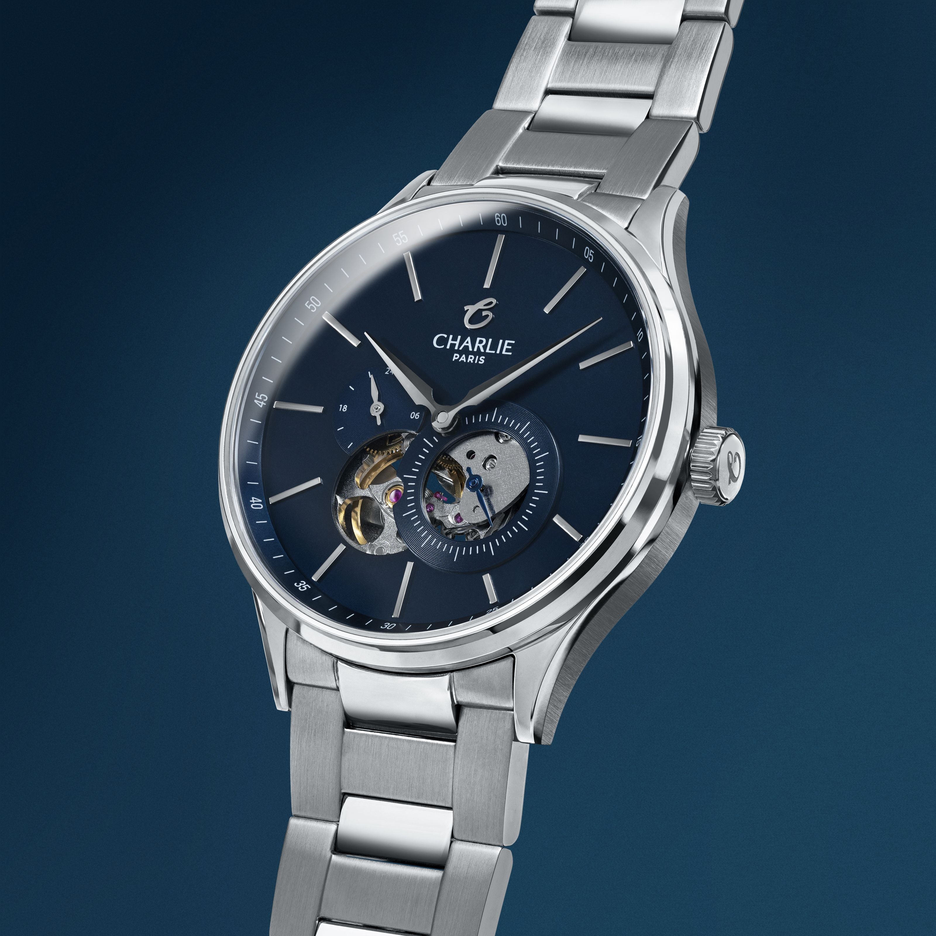 INITIAL - Offenes Herz - Blau