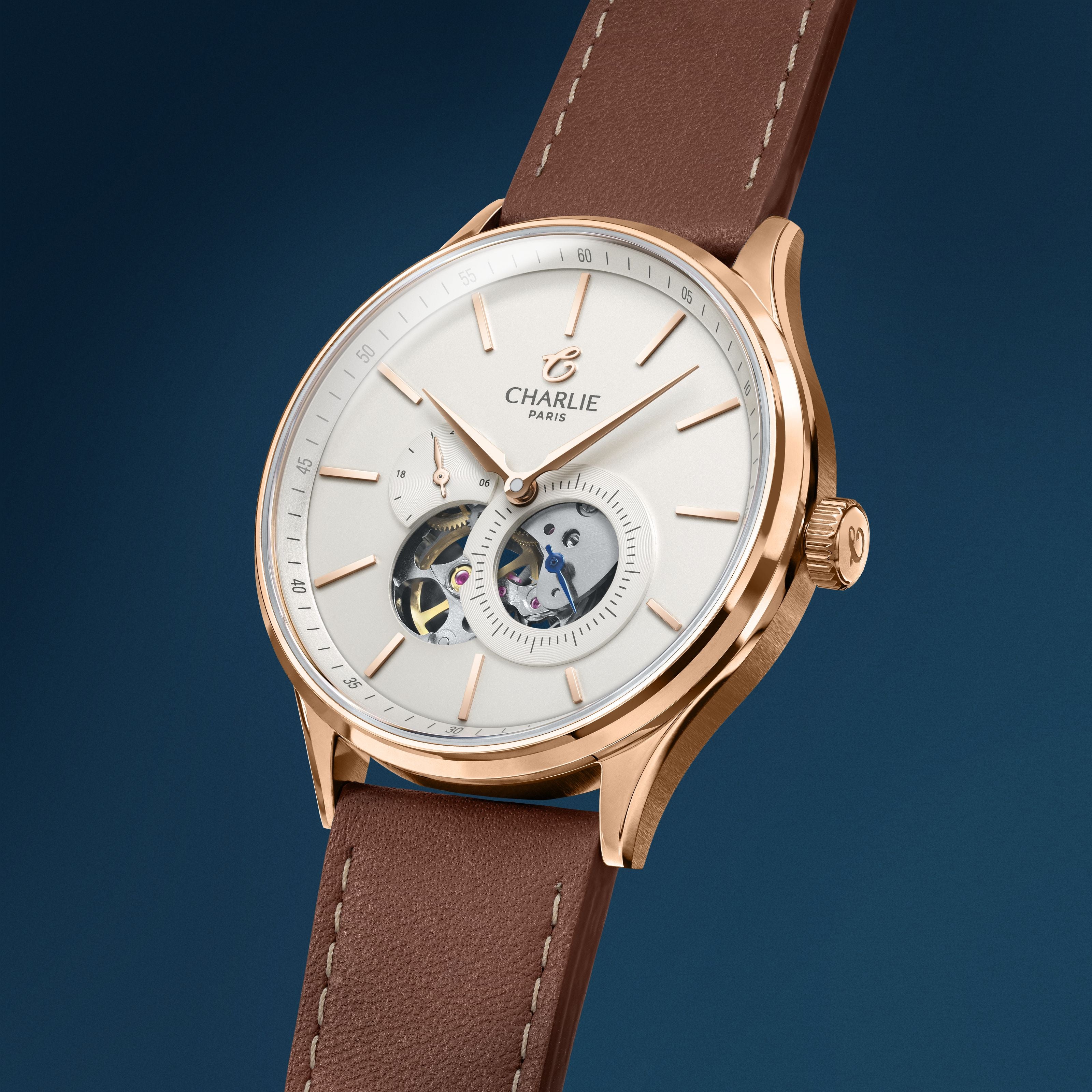 INITIAL - Open Heart - Rose Gold